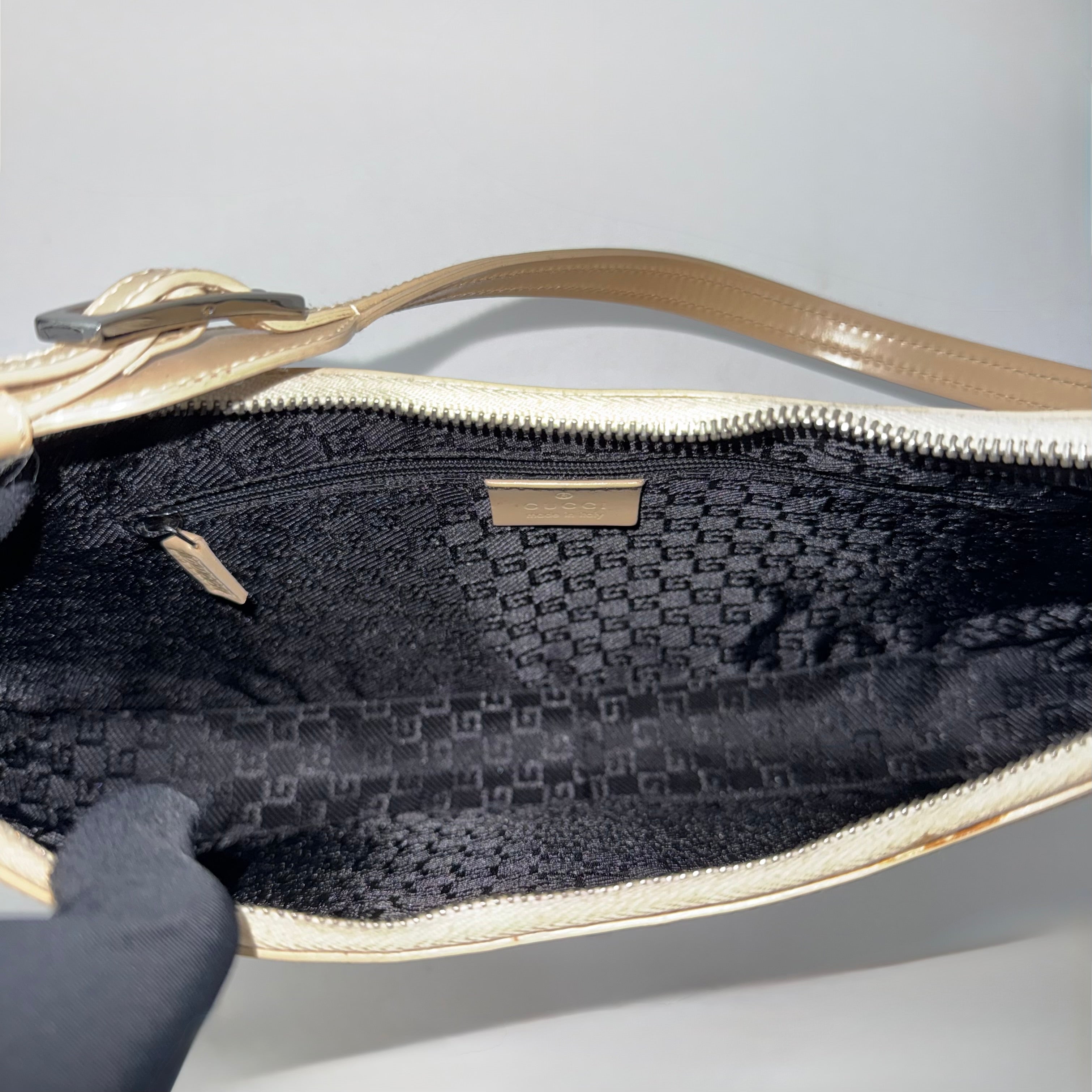 Gucci Beige Patent Leather Jackie Shoulder Bag