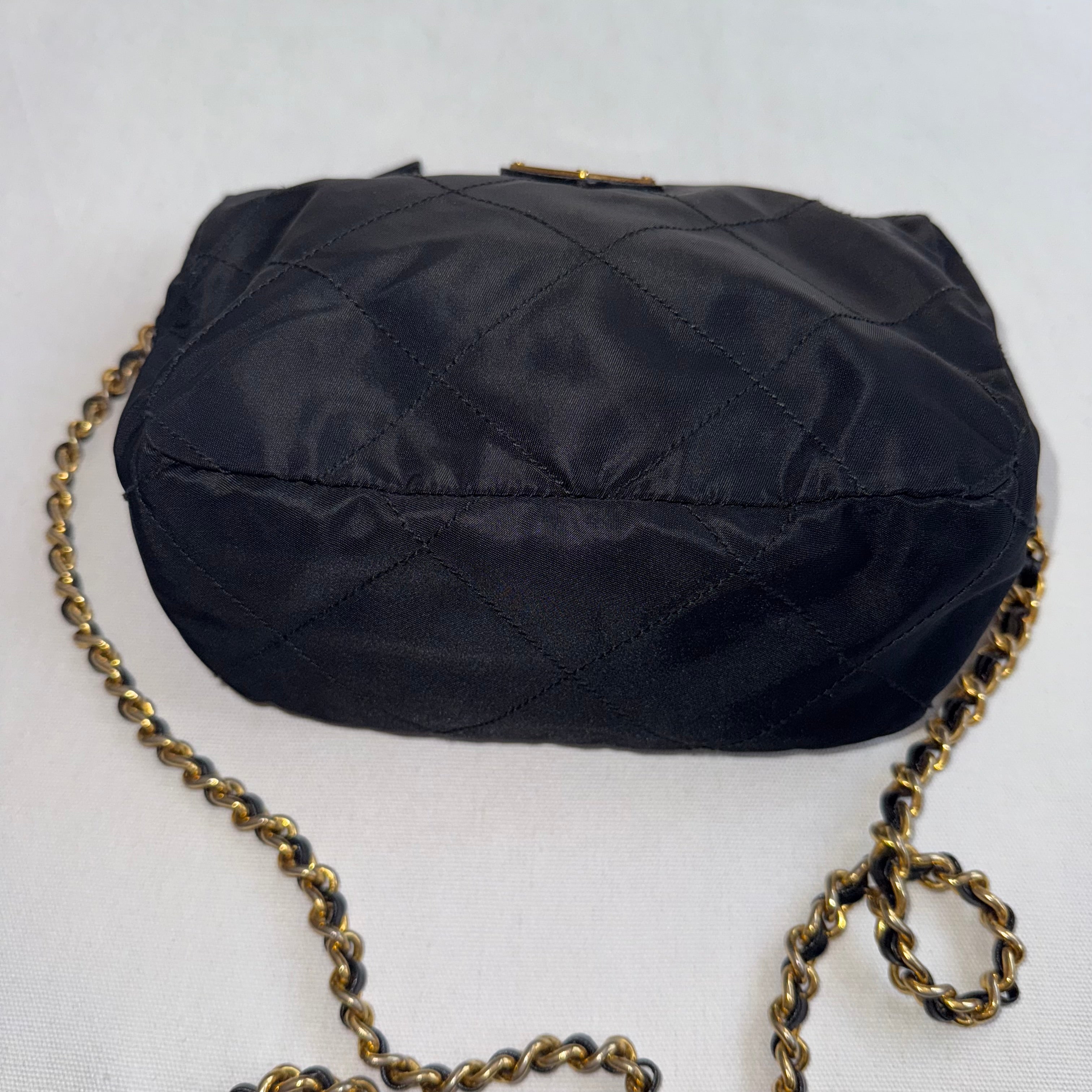 Prada Quilted Tessuto Chain Bag