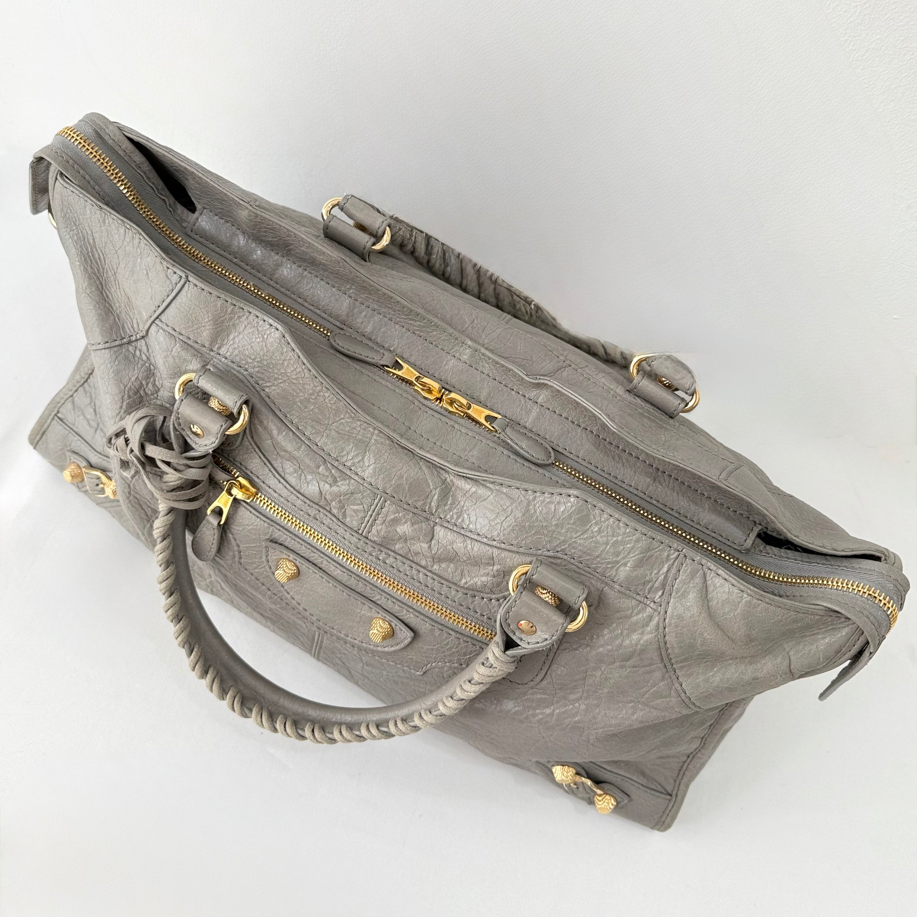Balenciaga Agneau Giant Gold Hardware Part Time Gris Pyrite