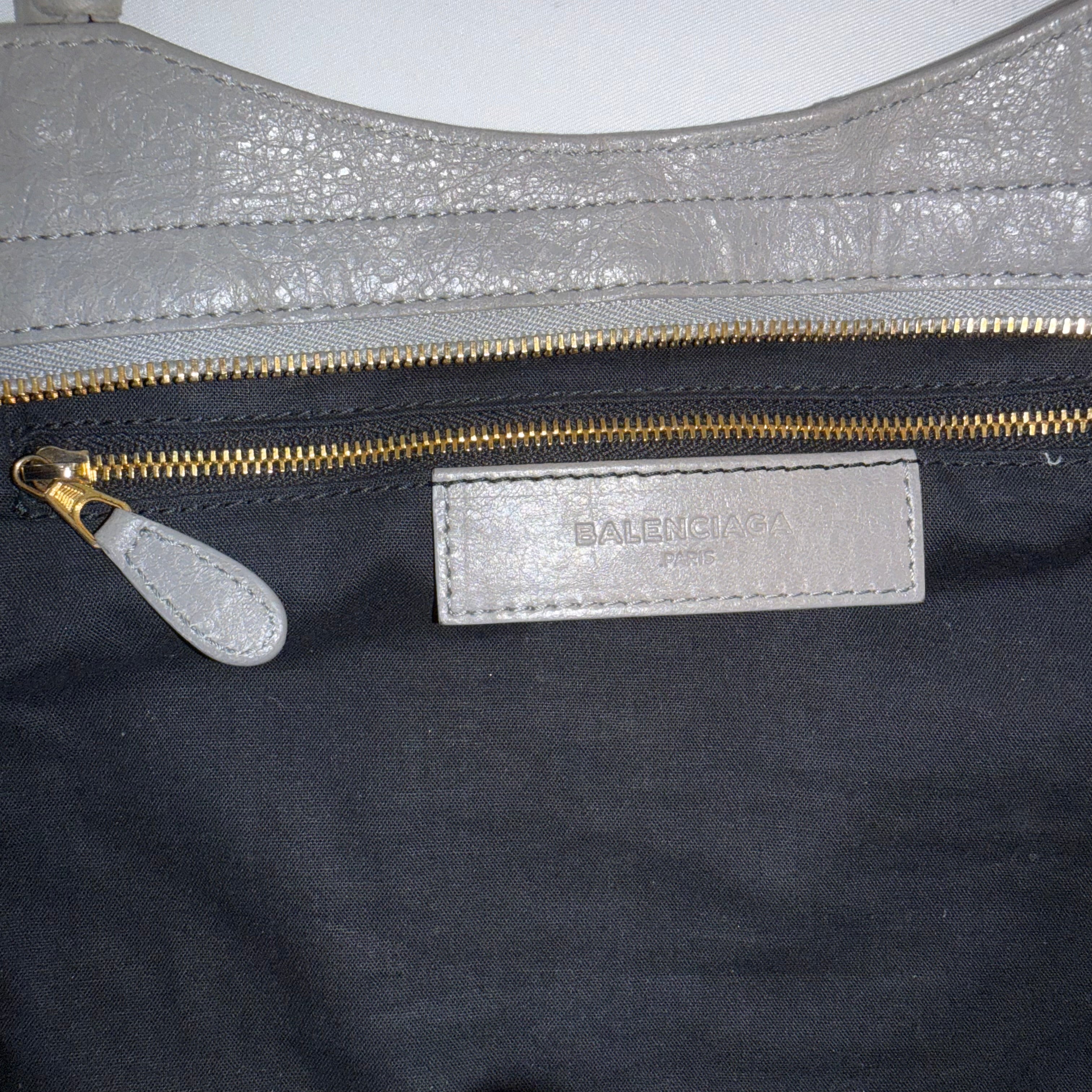 Balenciaga Agneau Giant Gold Hardware Part Time Gris Pyrite