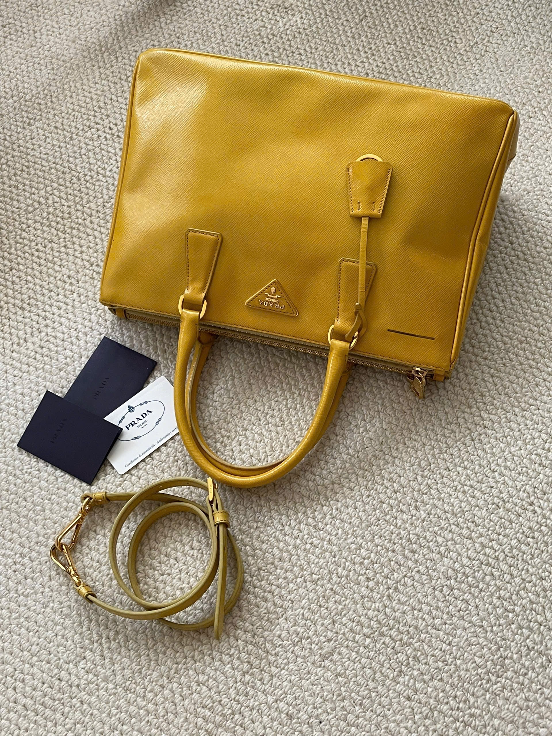 Prada Saffiano Lux Galleria Double Zip Tote
