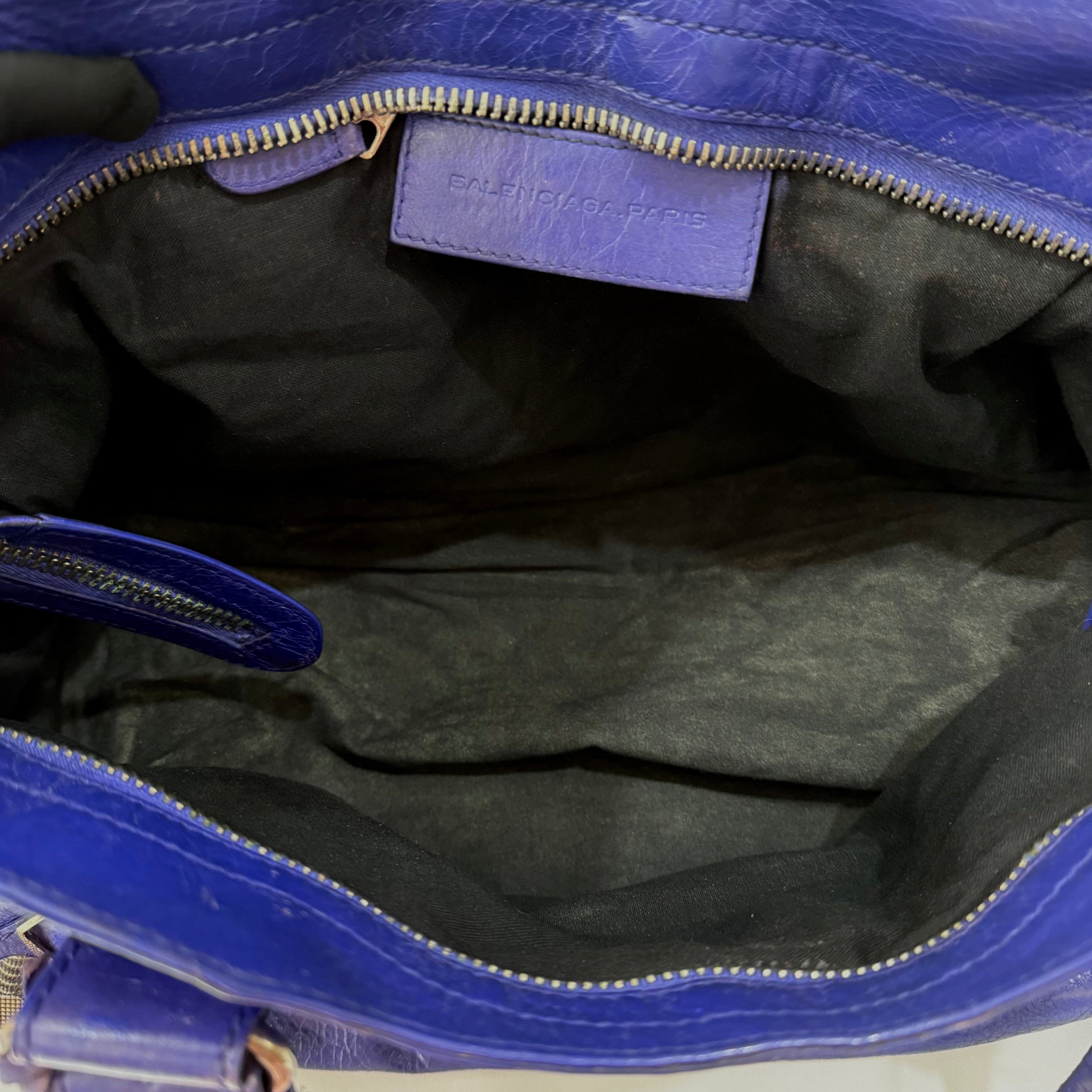 Balenciaga Bleu Lavande Lambskin Giant Part Time Shoulder Bag