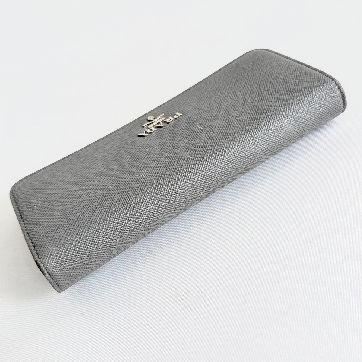 Prada Saffiano Lux Long Wallet Grey
