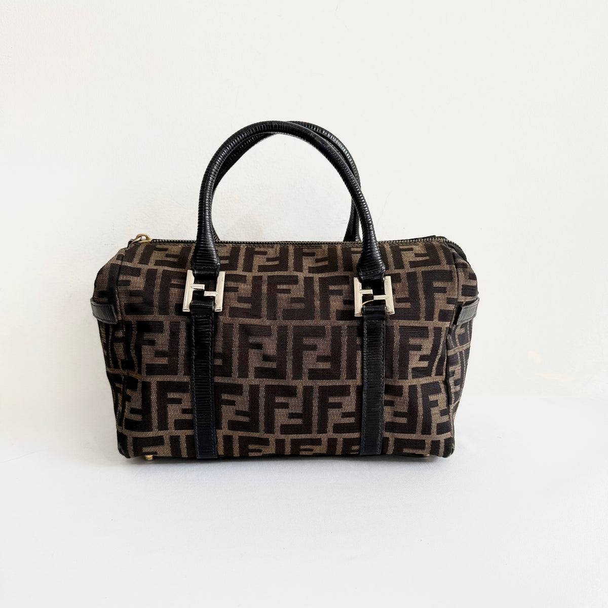 Fendi Zucca Canvas Boston Bag