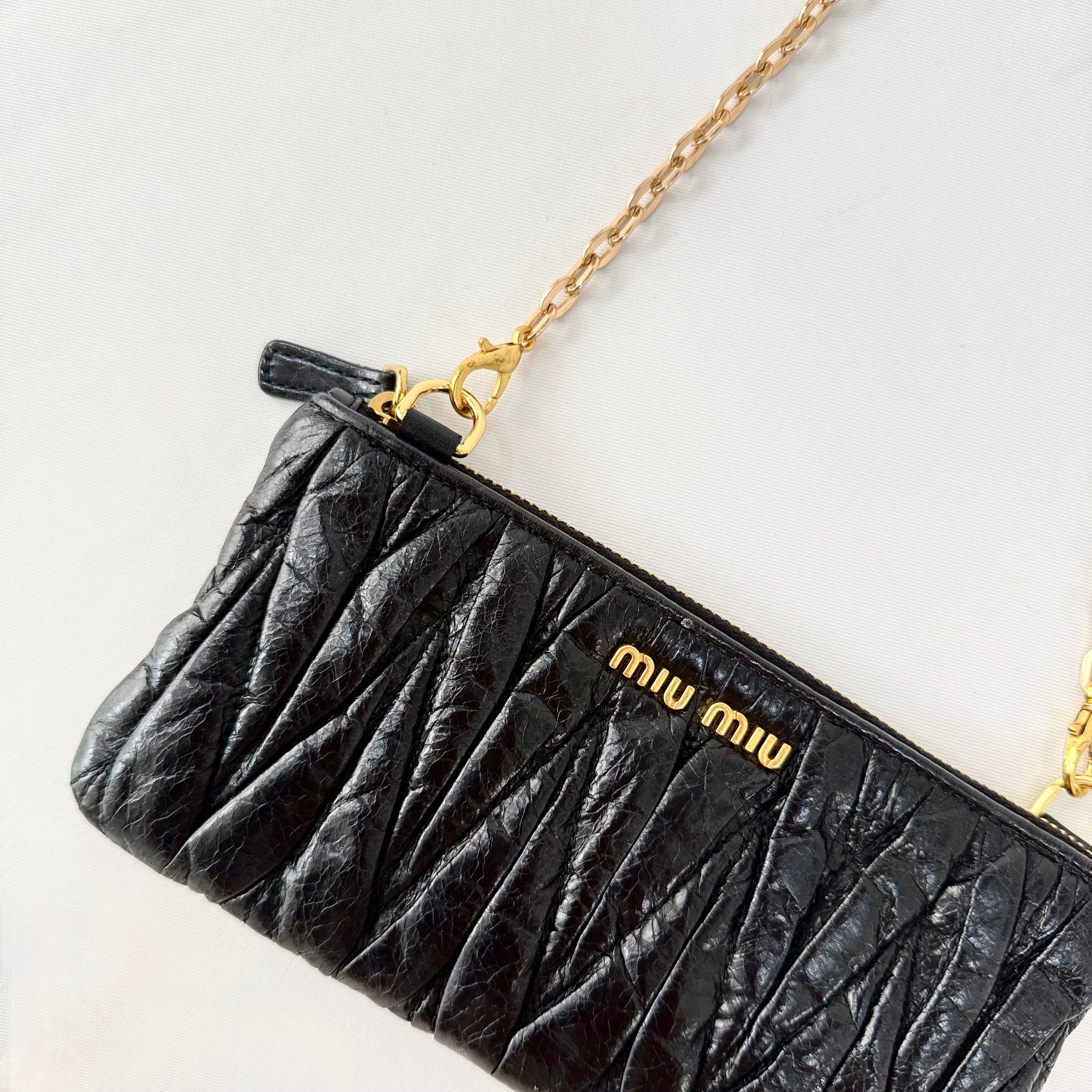 Miu Miu Matelasse Black Pouch