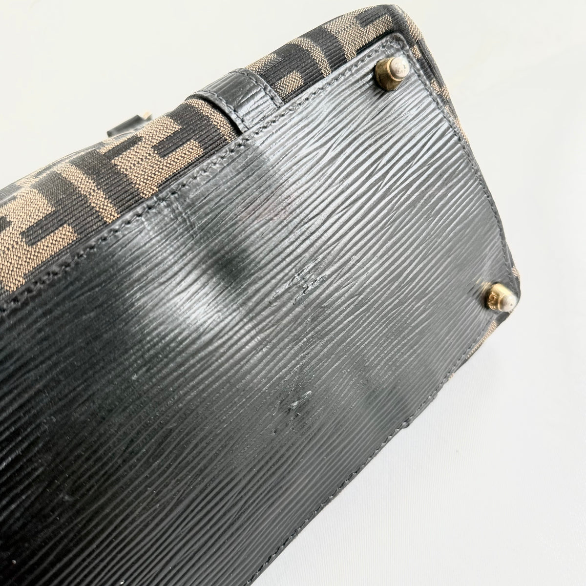 Fendi Zucca Canvas Boston Bag