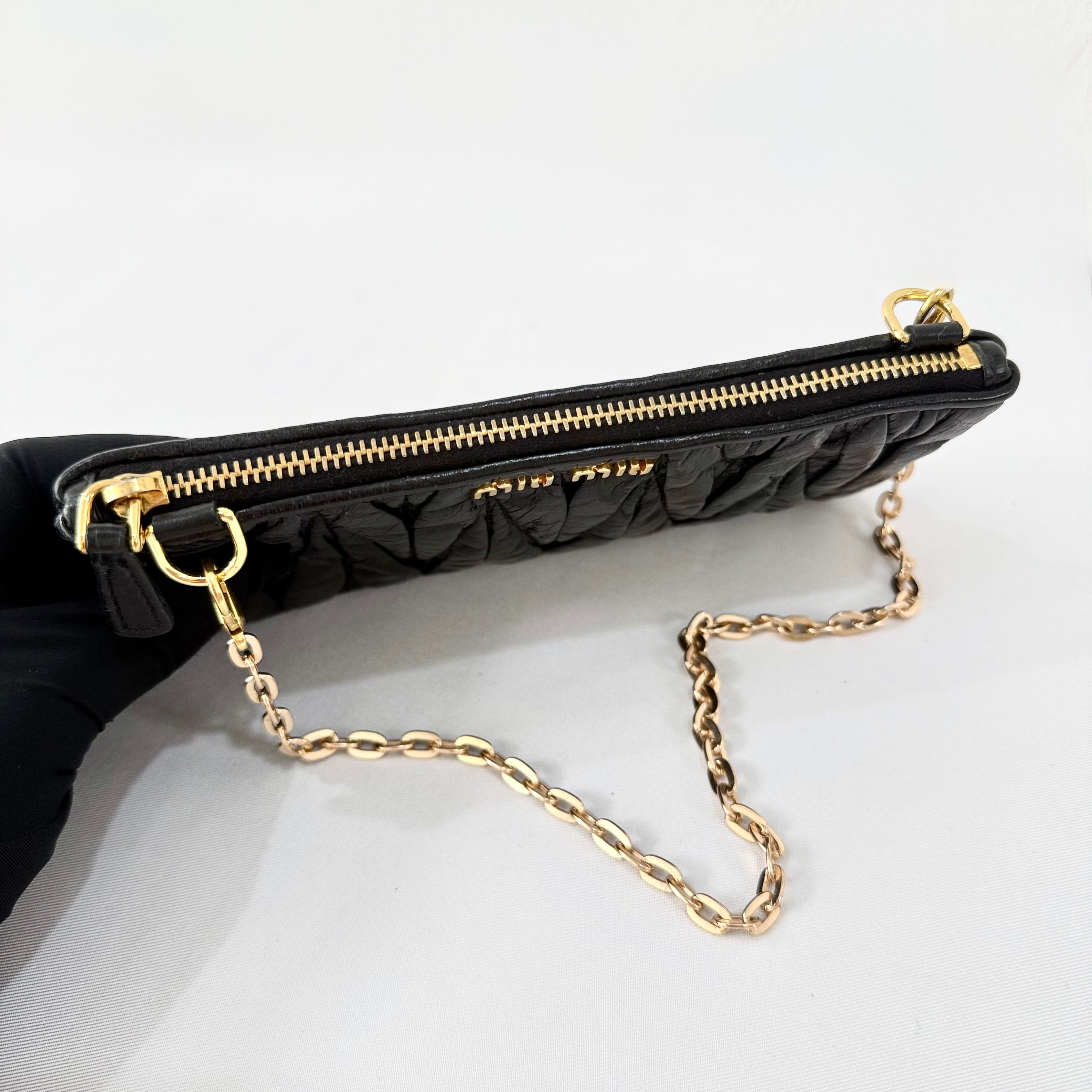Miu Miu Matelasse Black Pouch