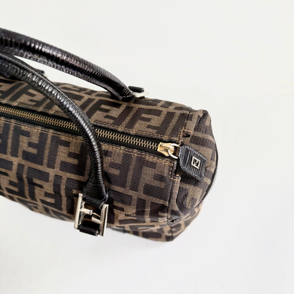 Fendi Zucca Canvas Boston Bag