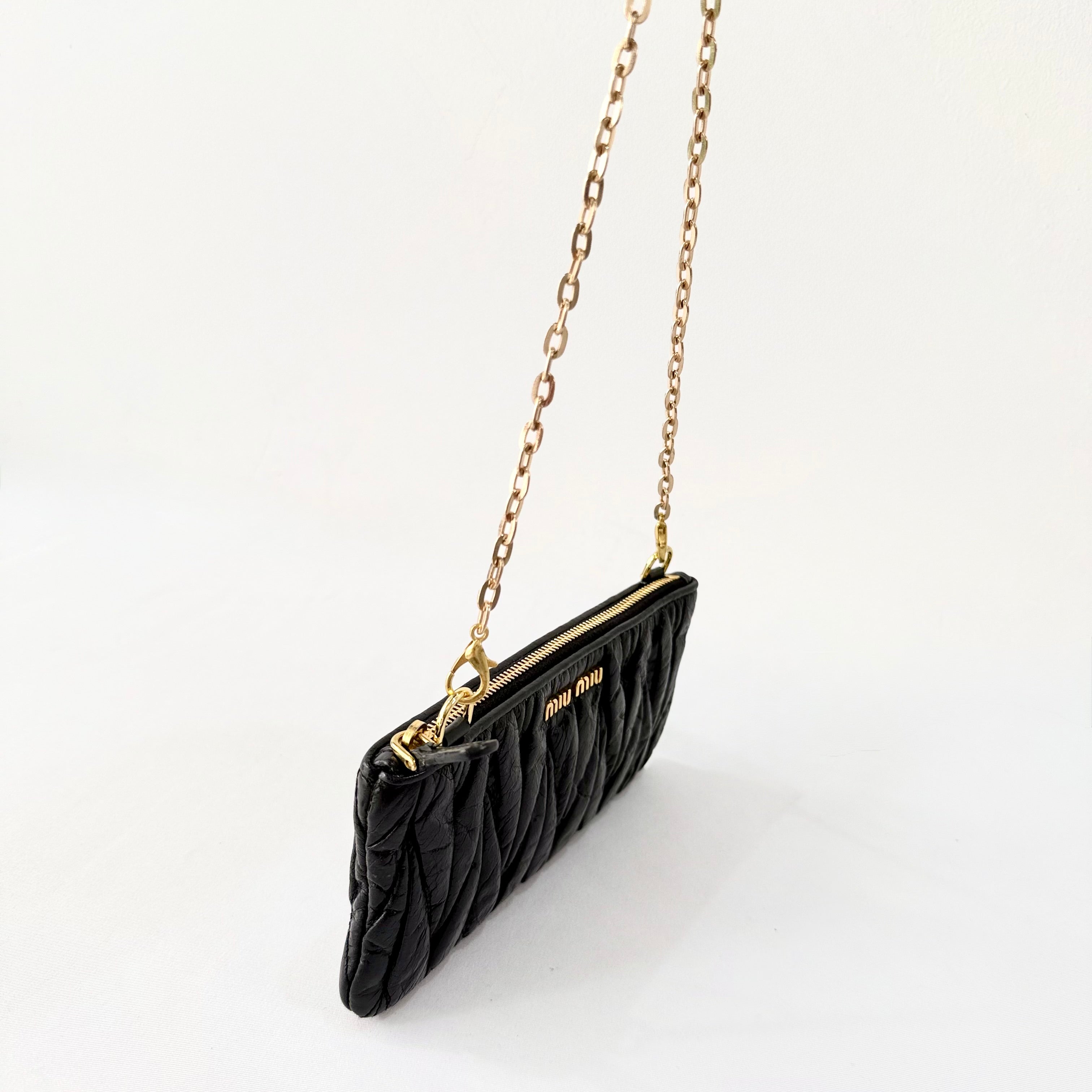 Miu Miu Matelasse Black Pouch