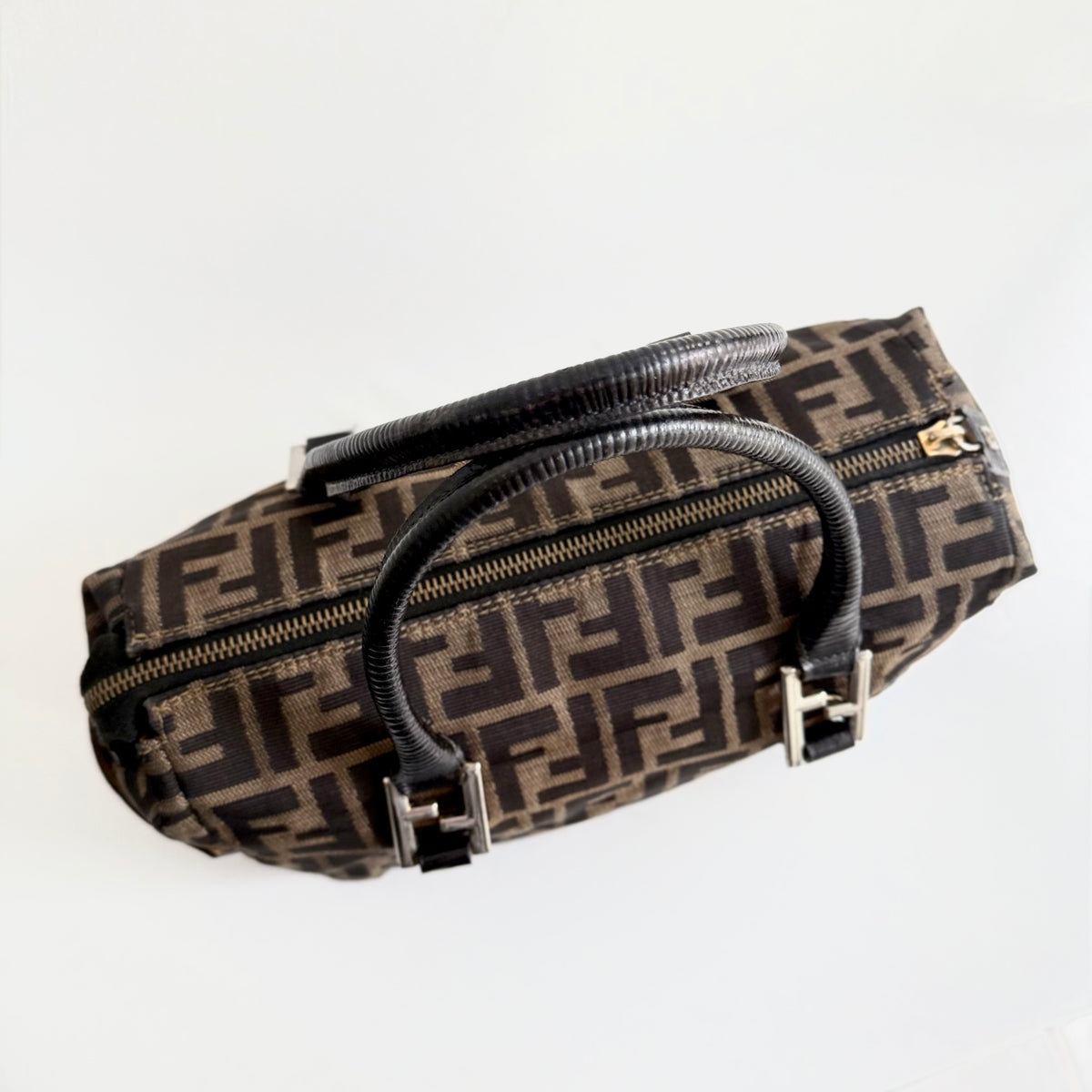 Fendi Zucca Canvas Boston Bag