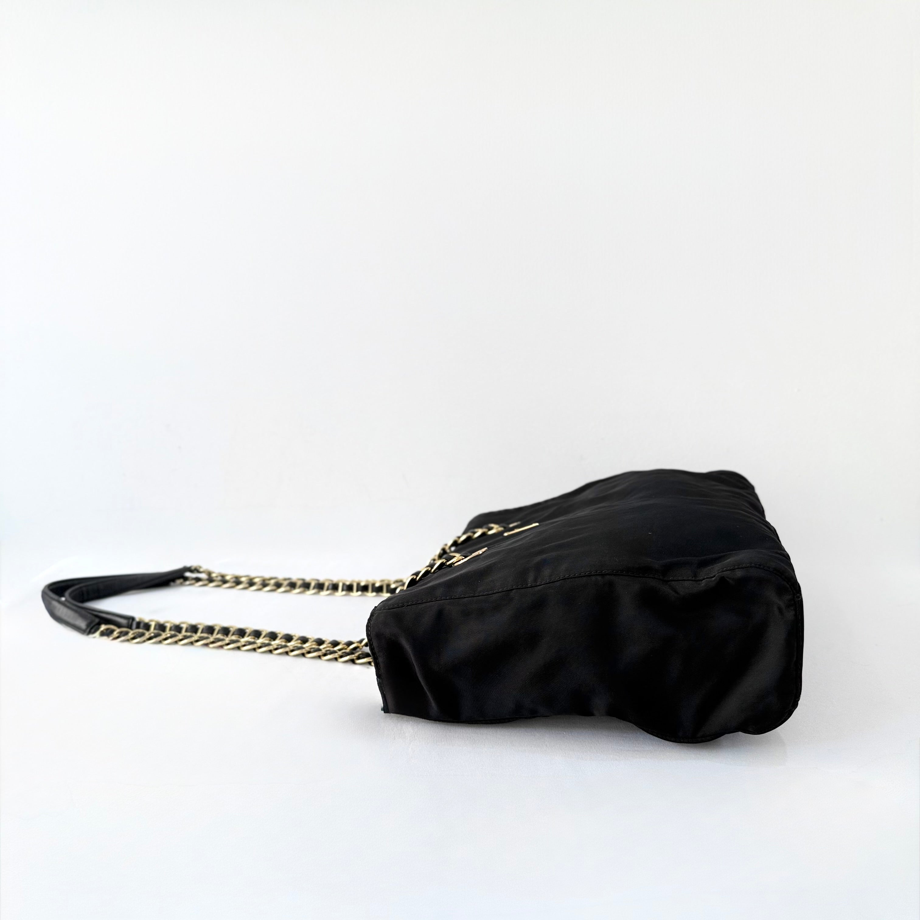 PRADA Gold Chain Tote Shoulder Bag