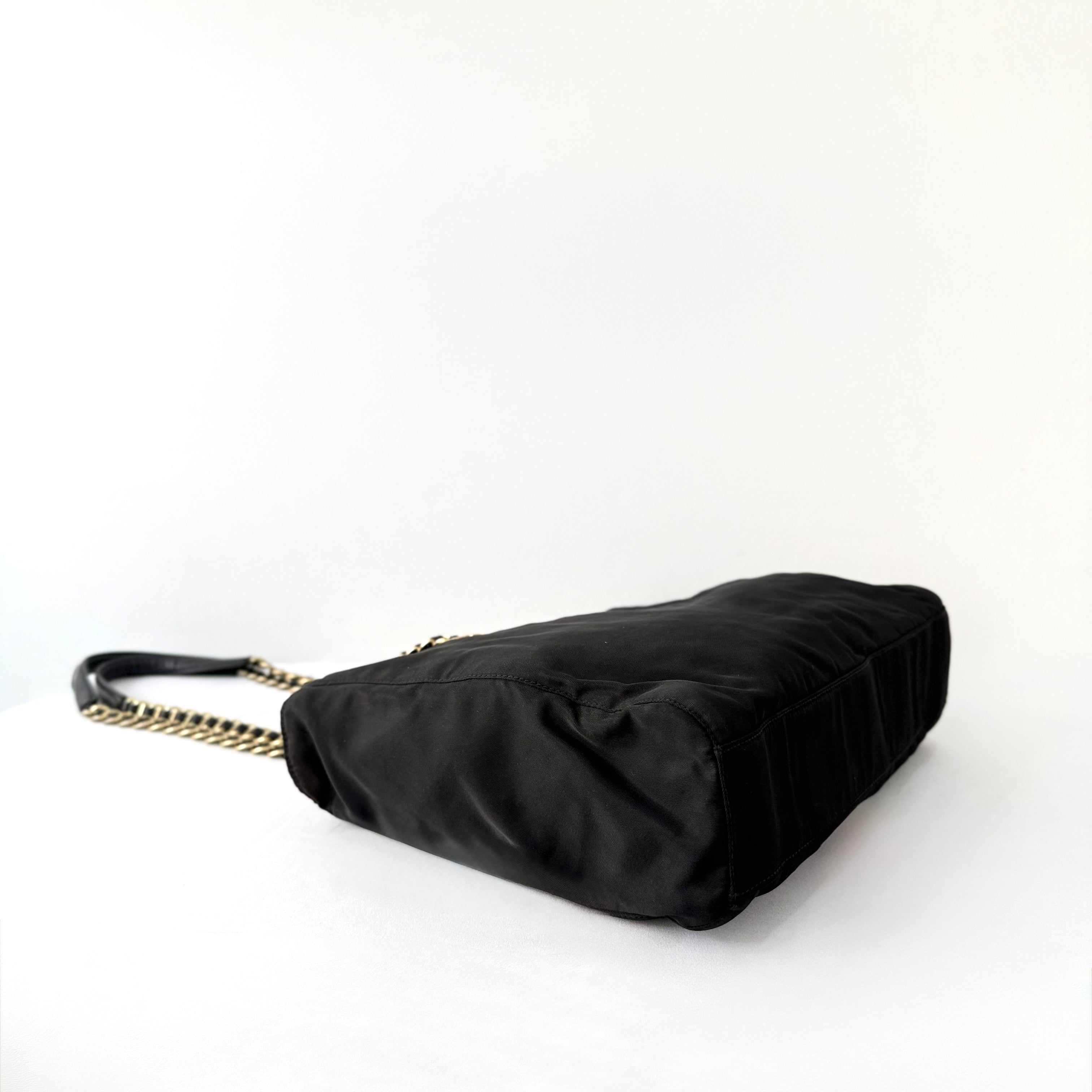 PRADA Gold Chain Tote Shoulder Bag