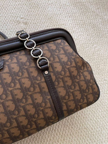 Dior Romantique Brown Trotter Ribbon Handbag