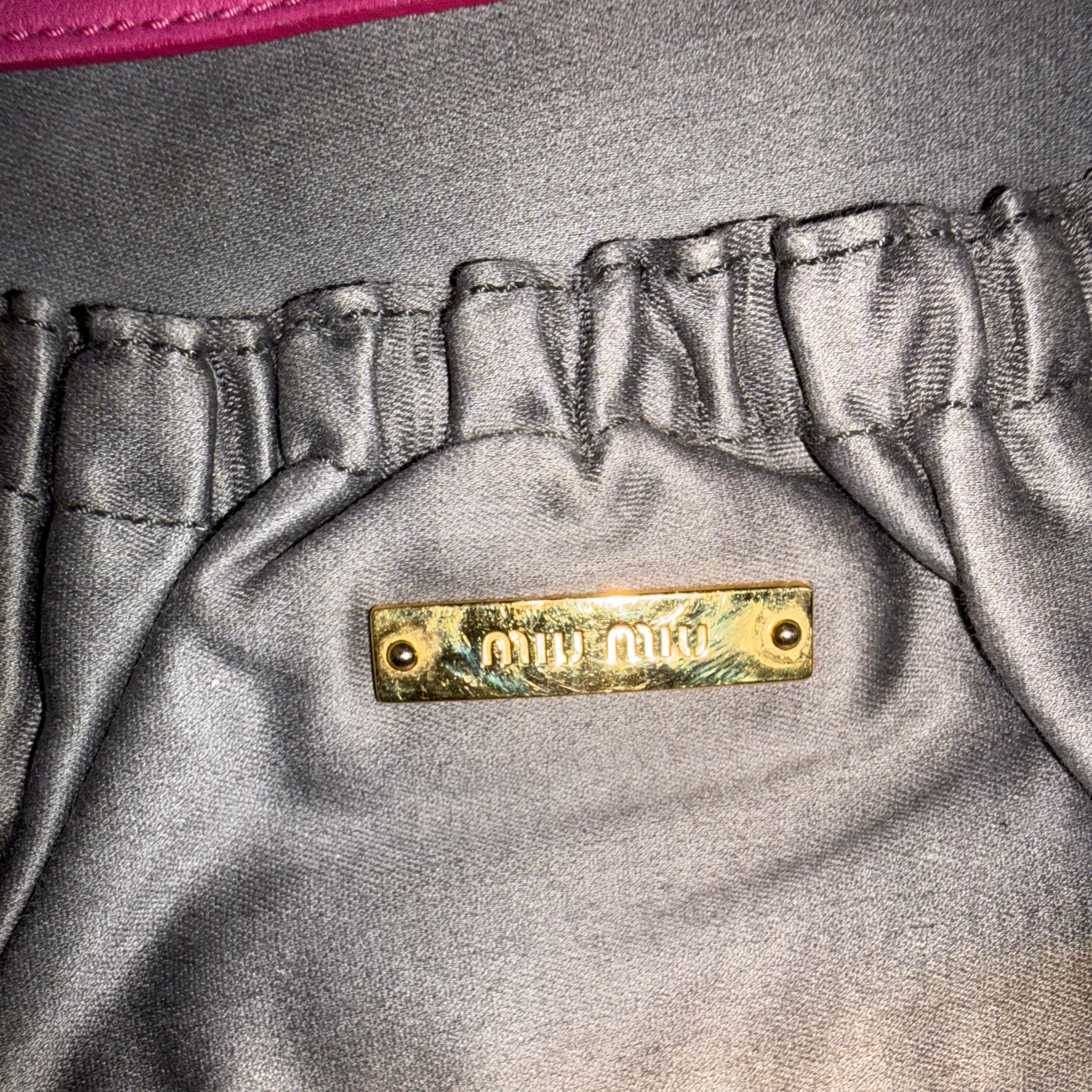 Miu Miu Matelasse Nappa Crystal Chain satchel