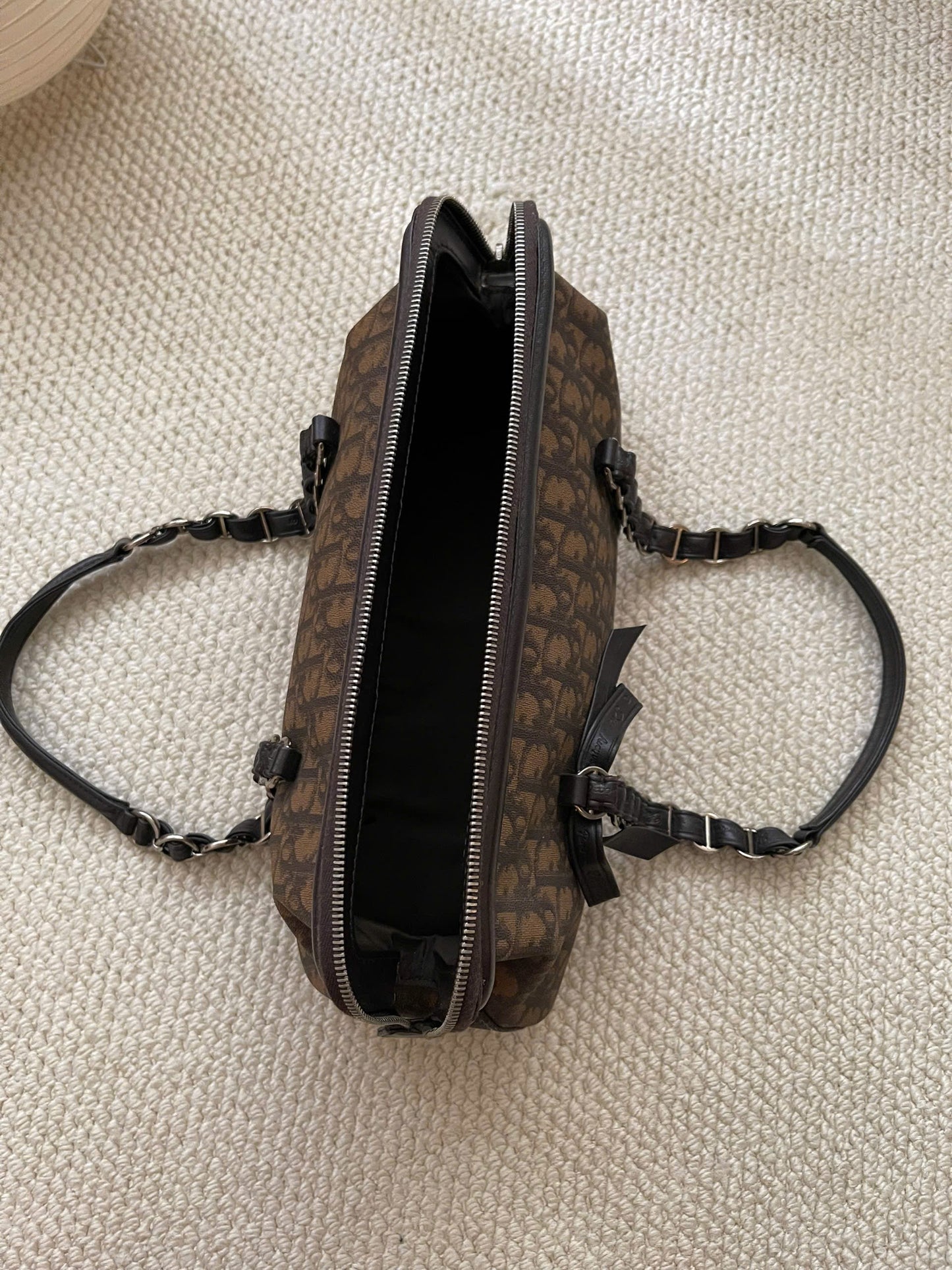 Dior Romantique Brown Trotter Ribbon Handbag
