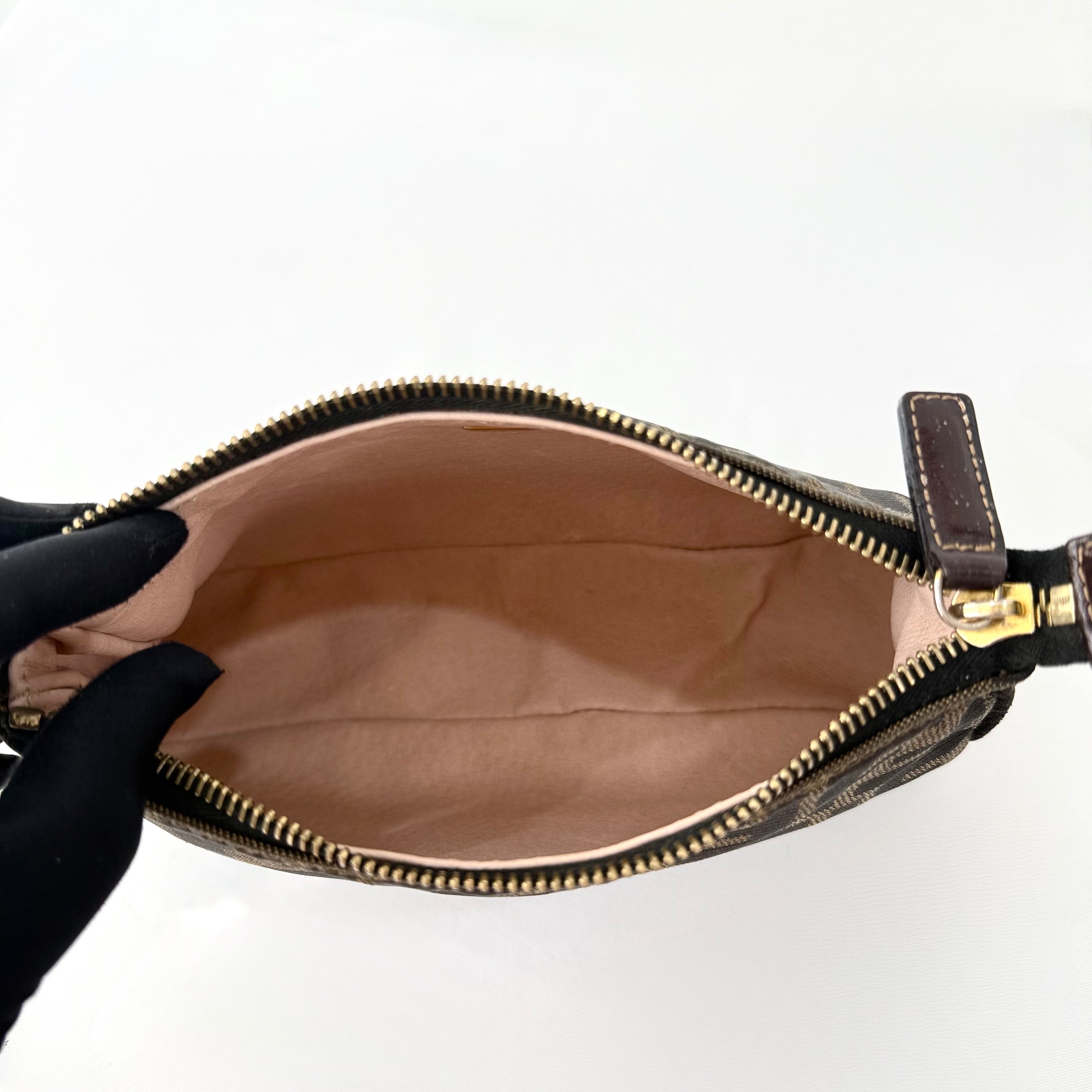 Fendi Tobacco Zucca Print Canvas Mini Pochette