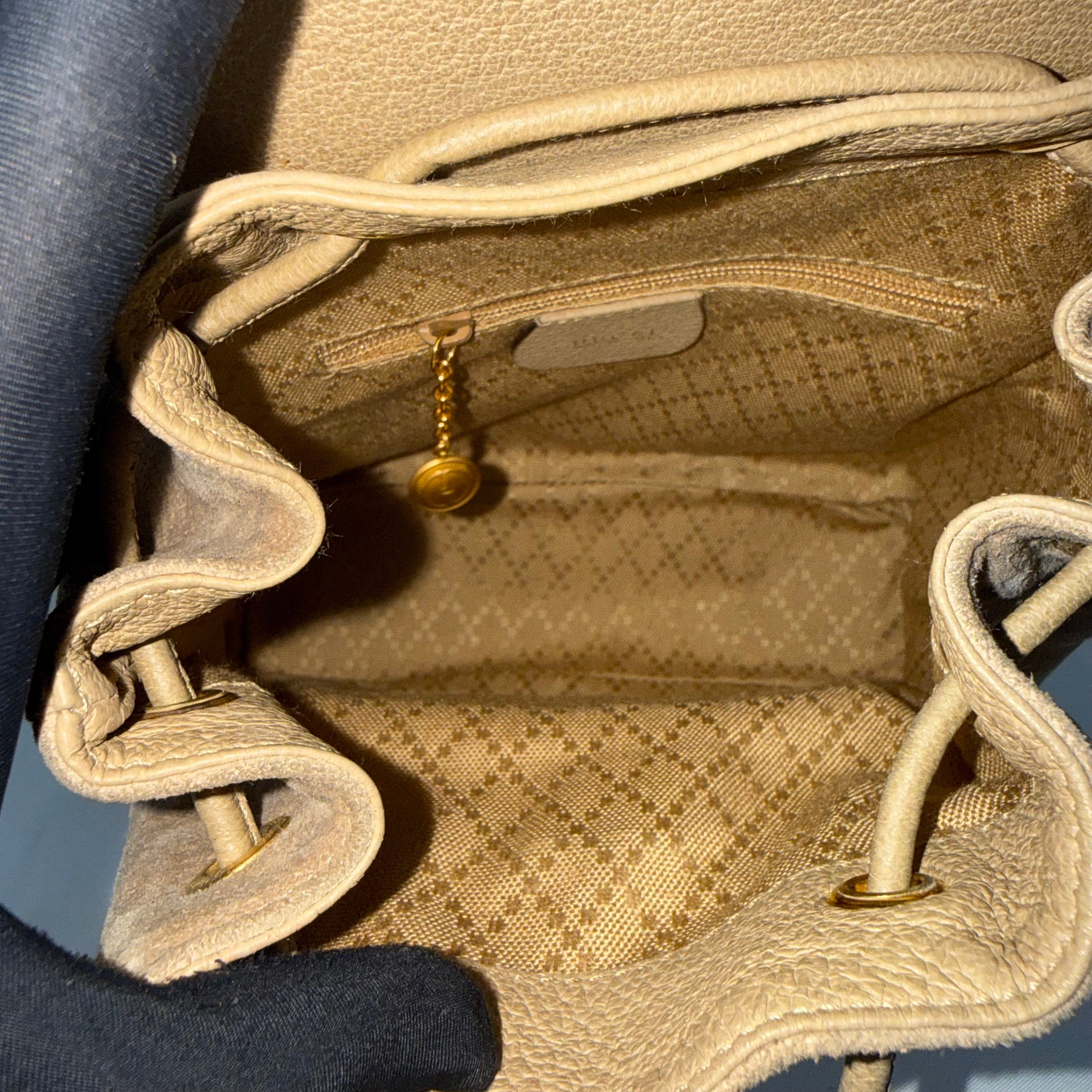GUCCI Bamboo Backpack Suede Brown