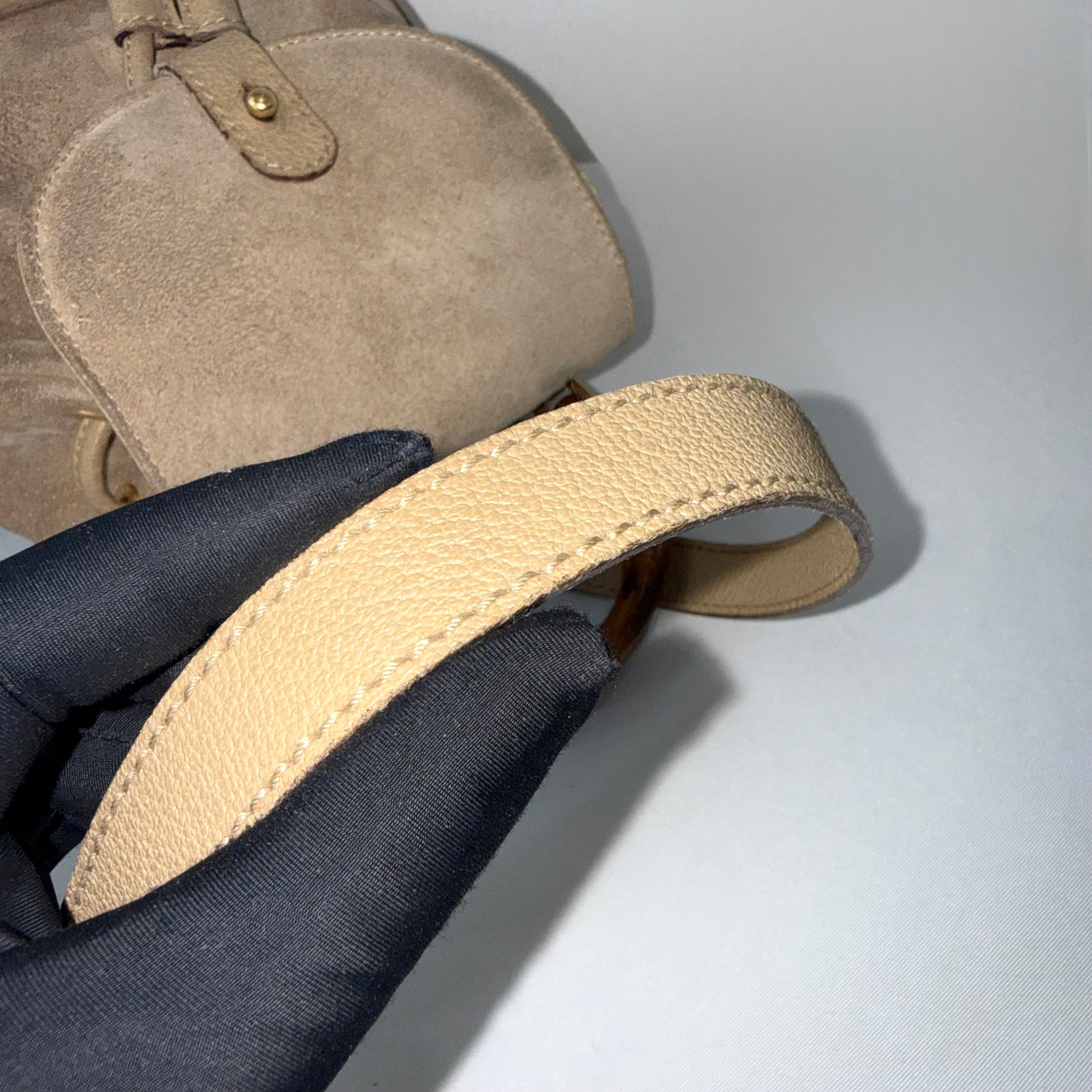 GUCCI Bamboo Backpack Suede Brown