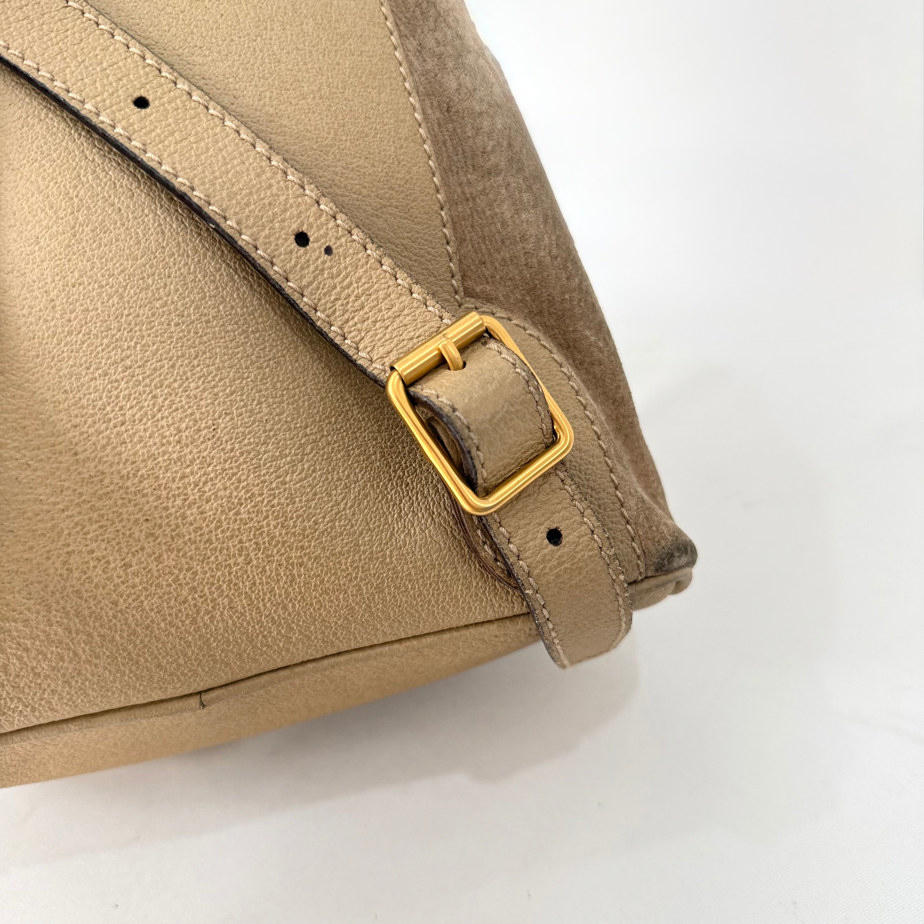 GUCCI Bamboo Backpack Suede Brown