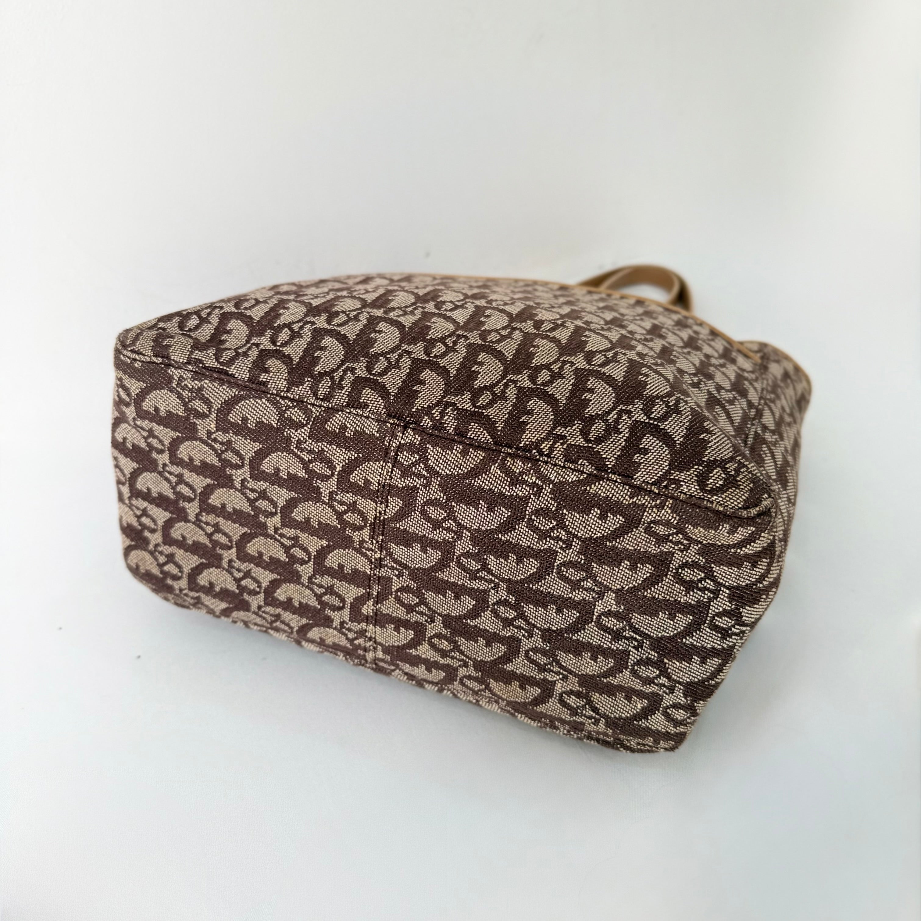Christian Dior Trotter Brown Canvas Tote Bag
