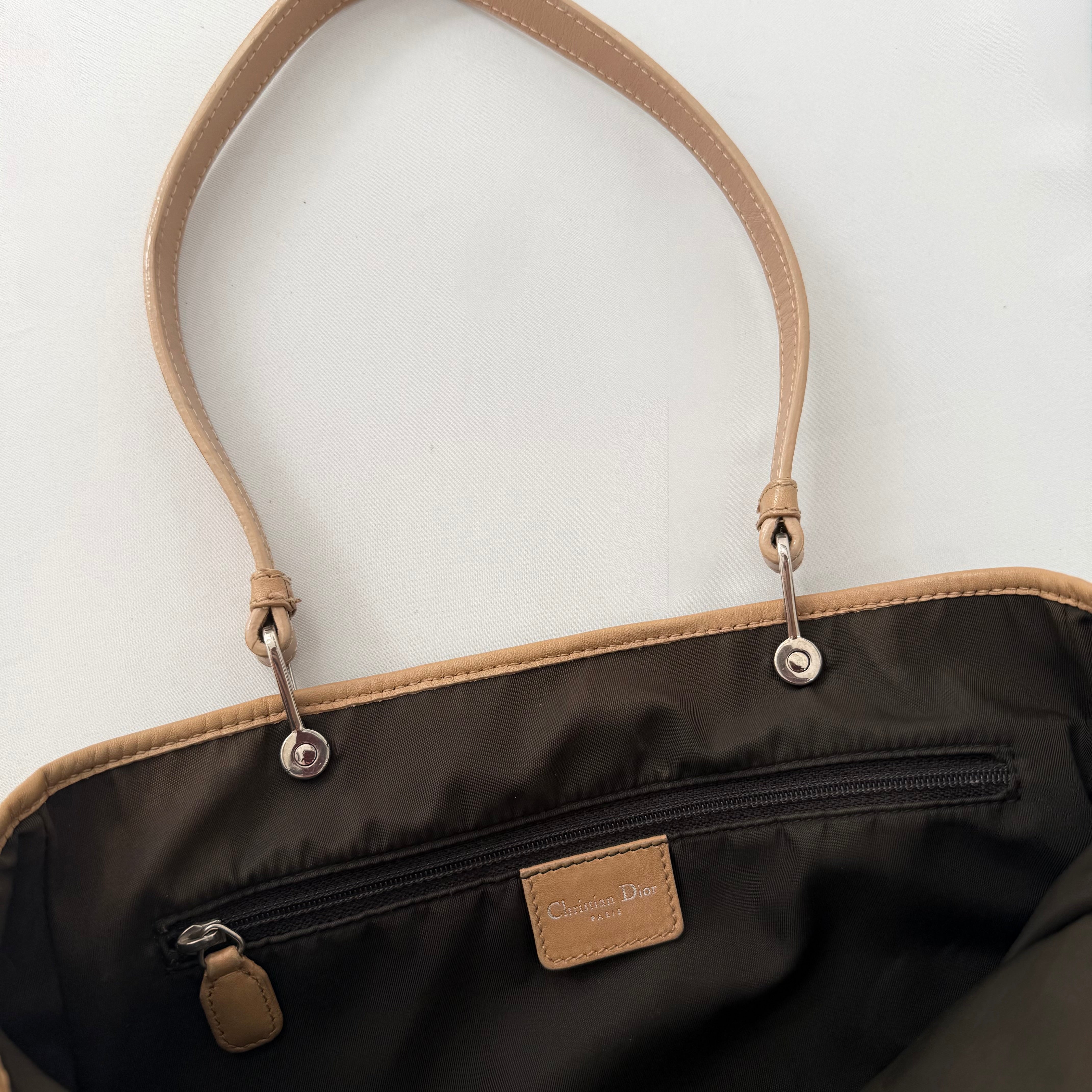Christian Dior Trotter Brown Canvas Tote Bag