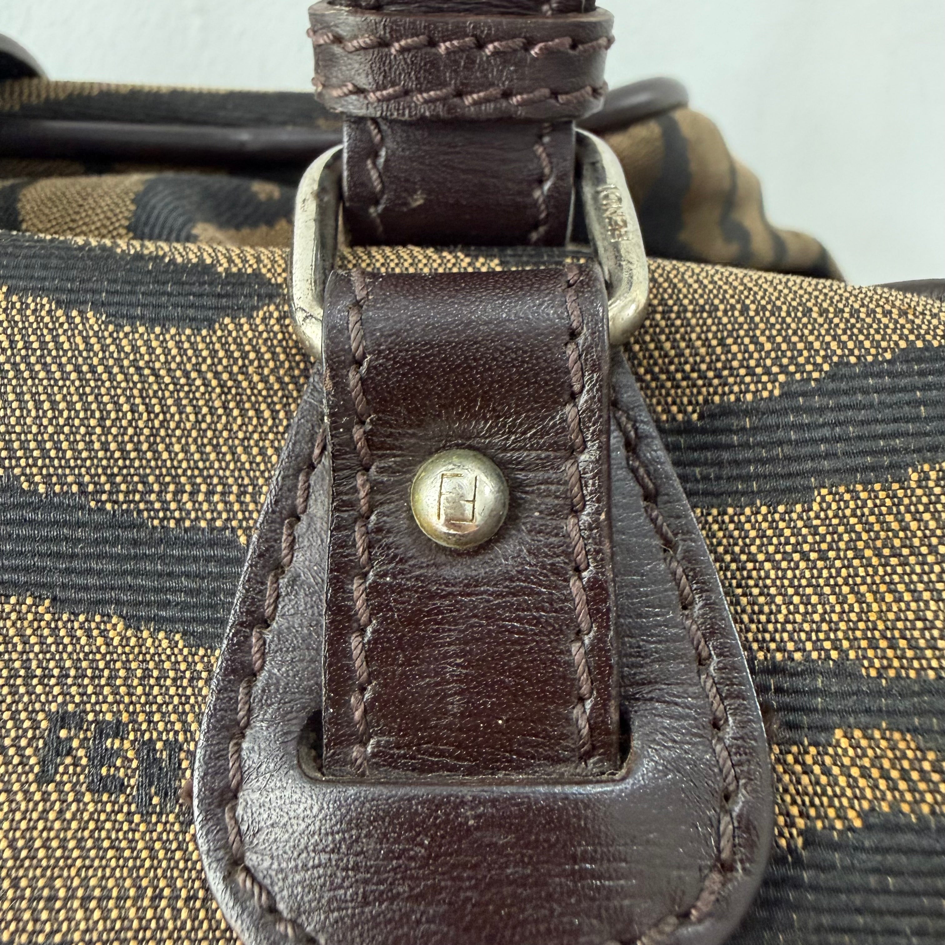 Fendi Vintage Tiger-Print Bowler Bag