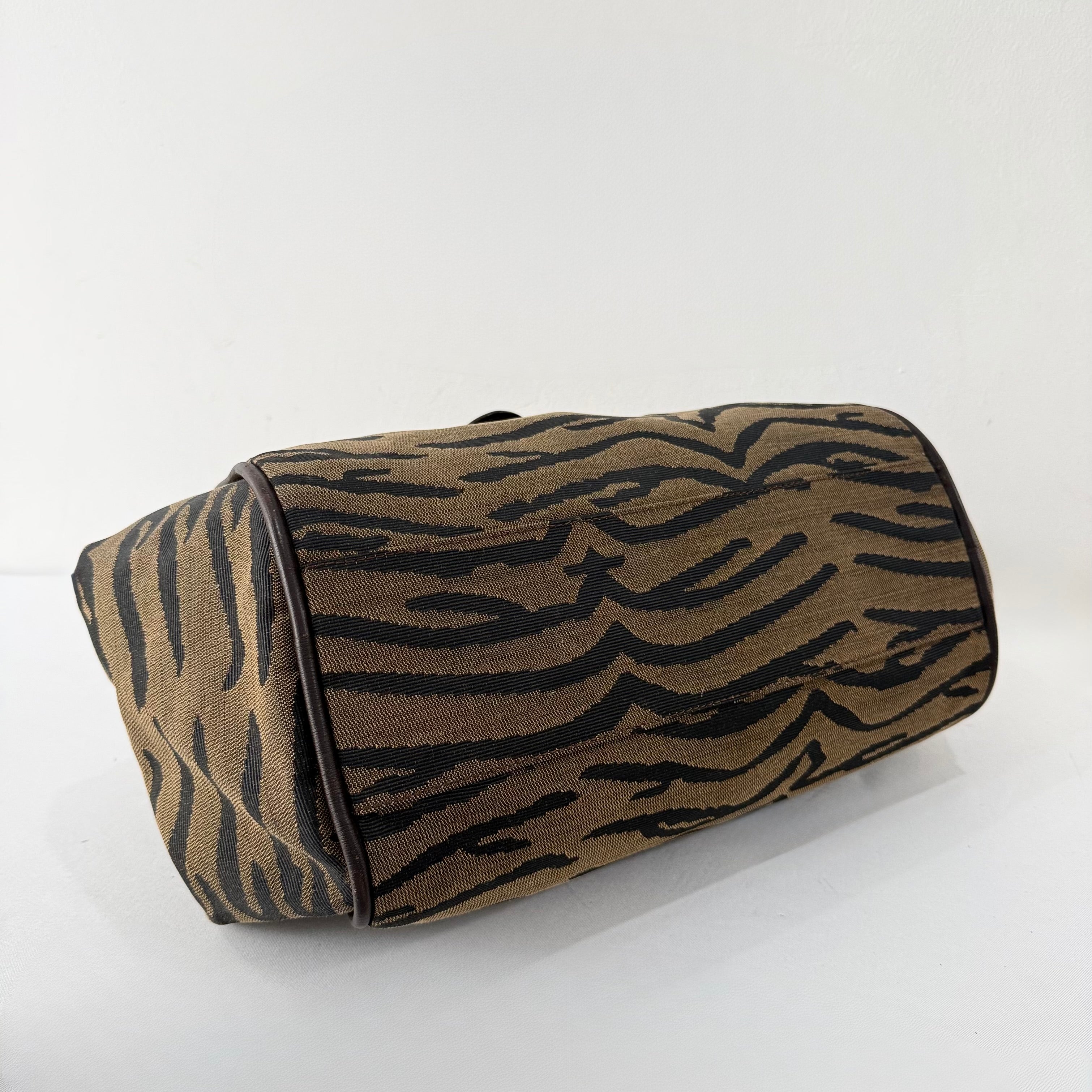 Fendi Vintage Tiger-Print Bowler Bag