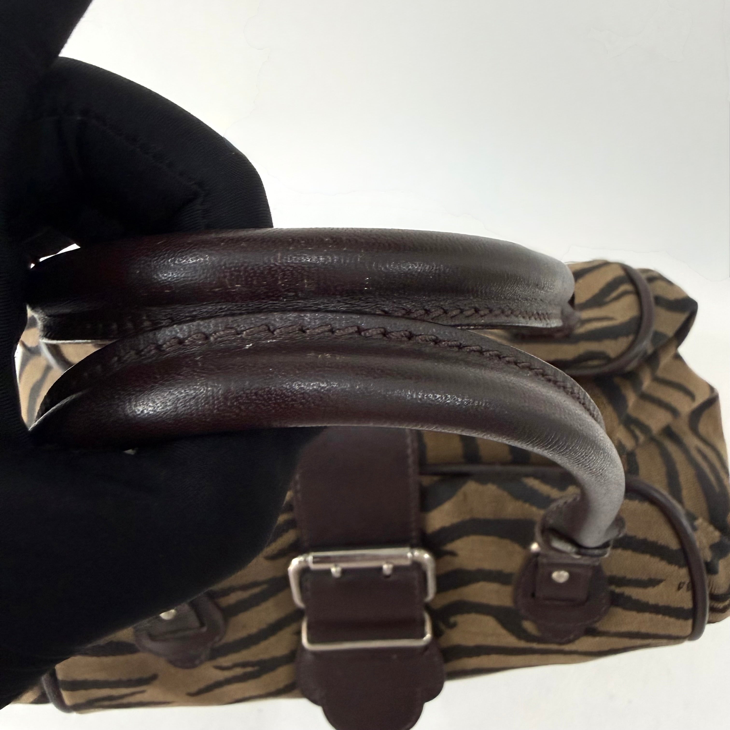 Fendi Vintage Tiger-Print Bowler Bag