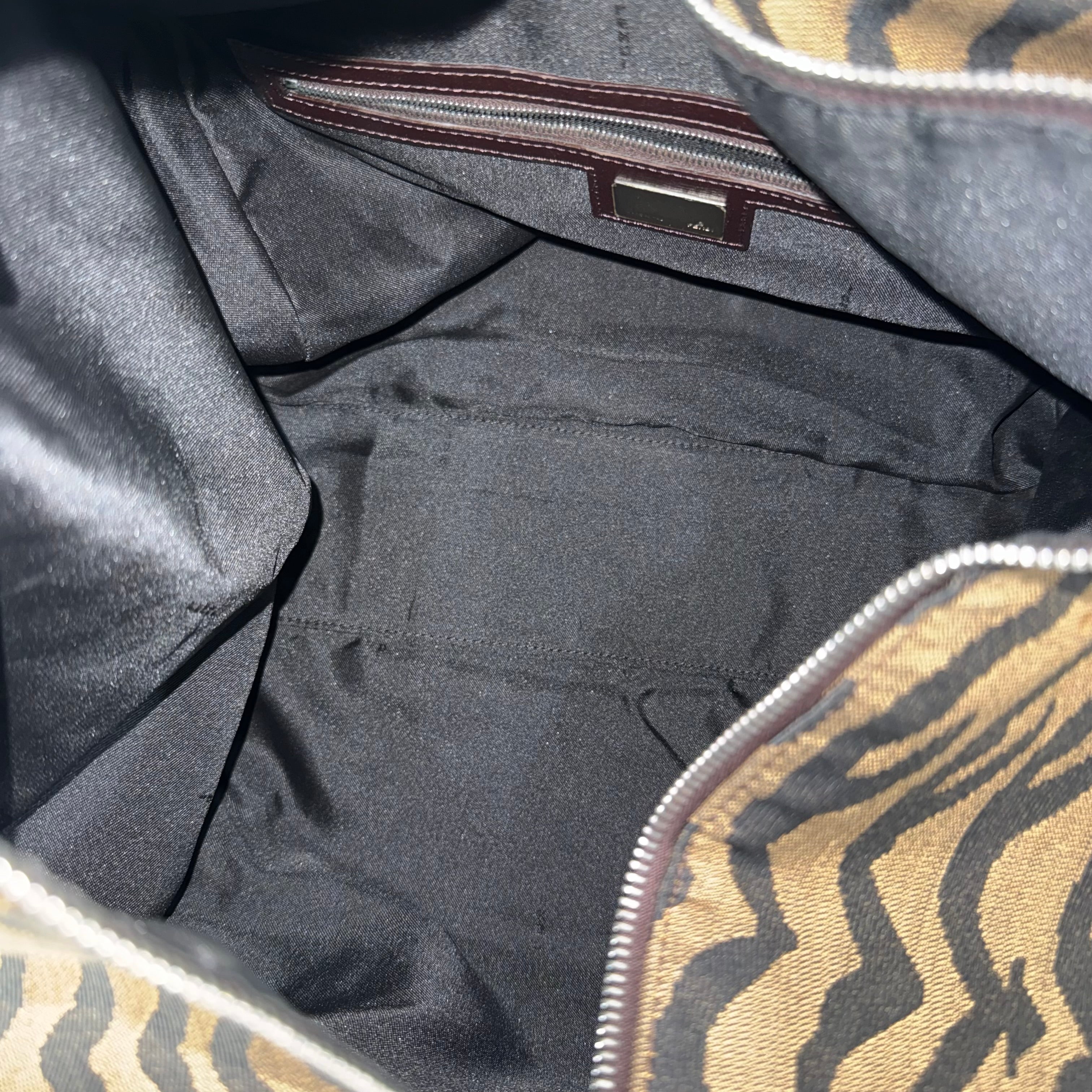Fendi Vintage Tiger-Print Bowler Bag