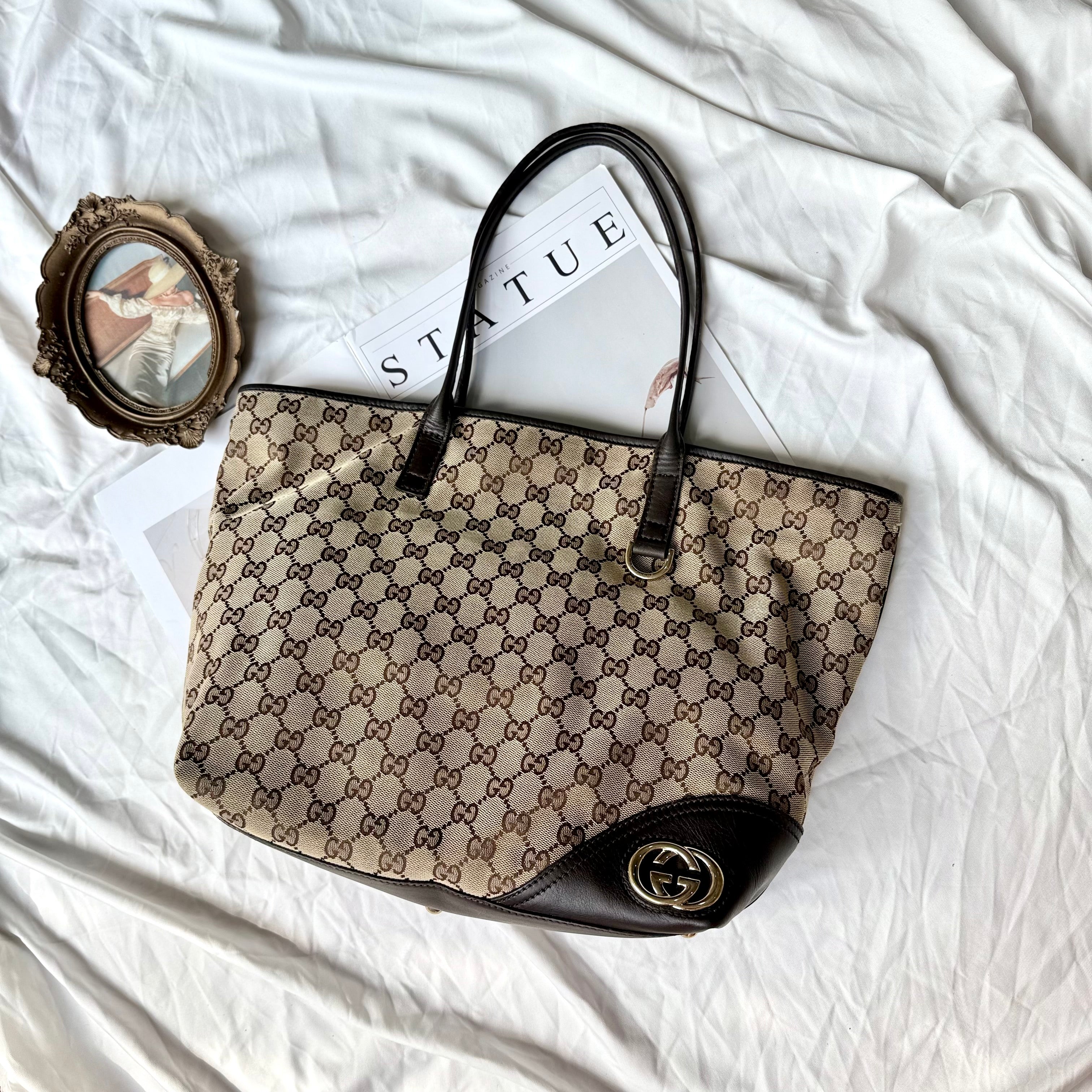 Gucci Britt Monogram Tote Bag