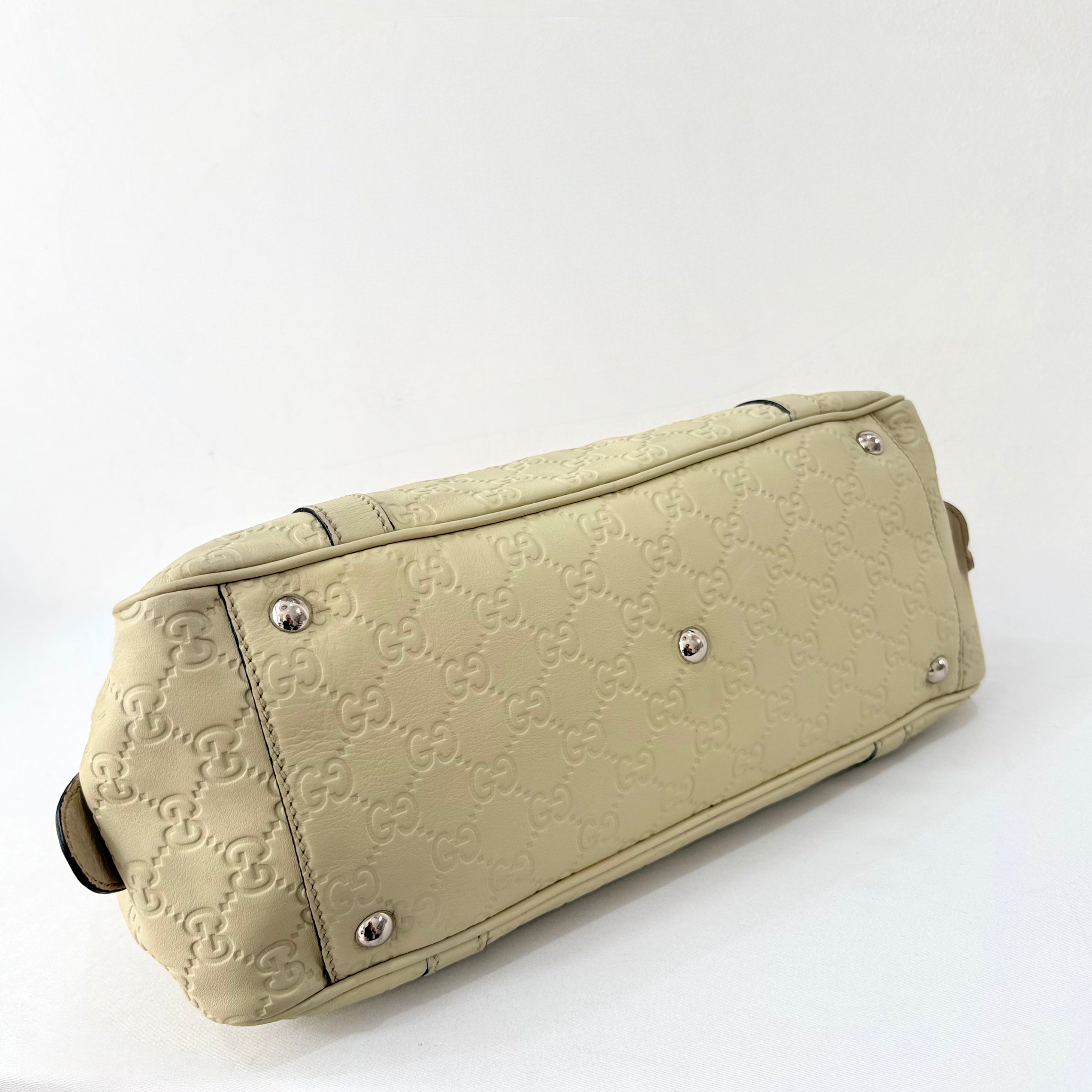 Gucci Guccissima Twin Shoulder Bag Off-White