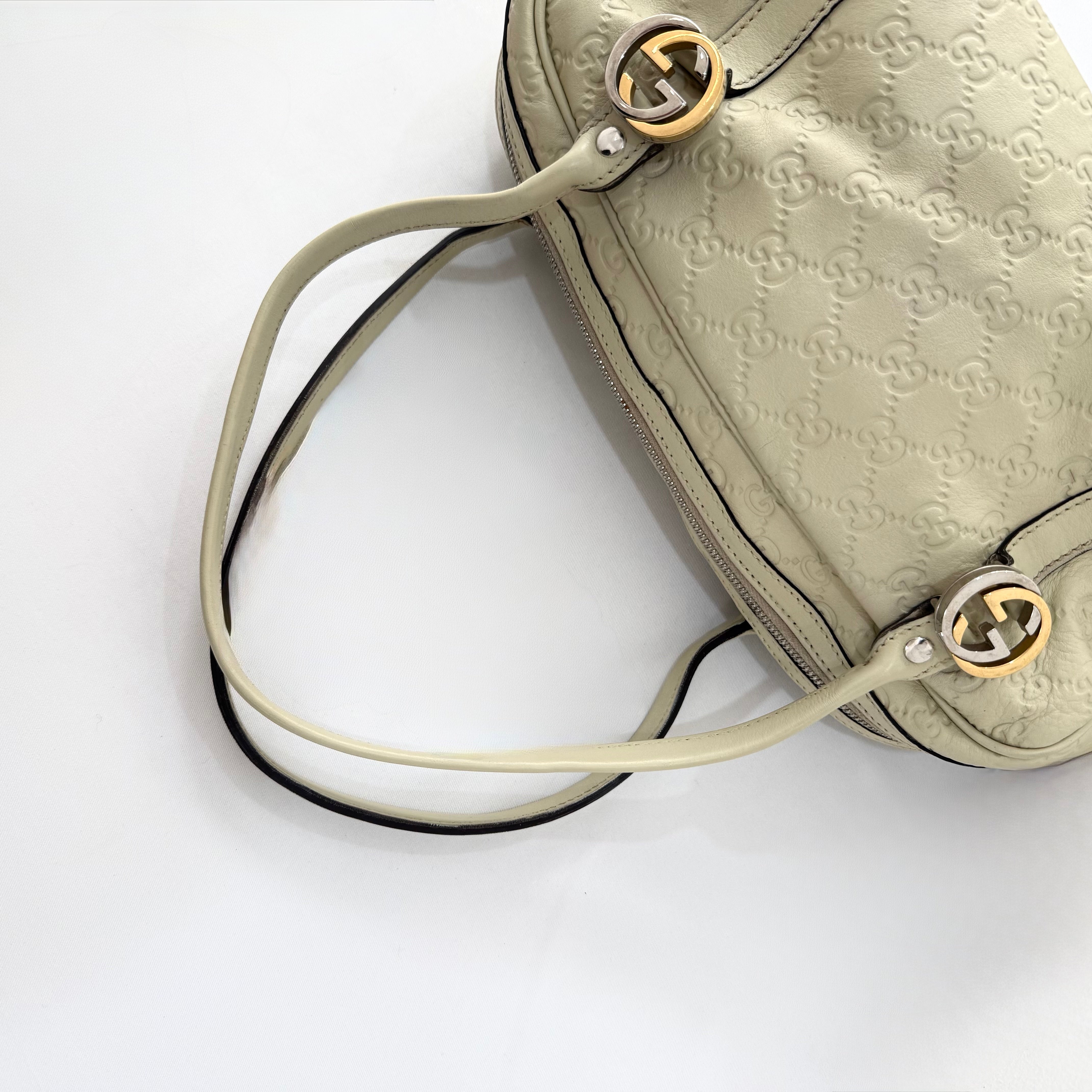 Gucci Guccissima Twin Shoulder Bag Off-White