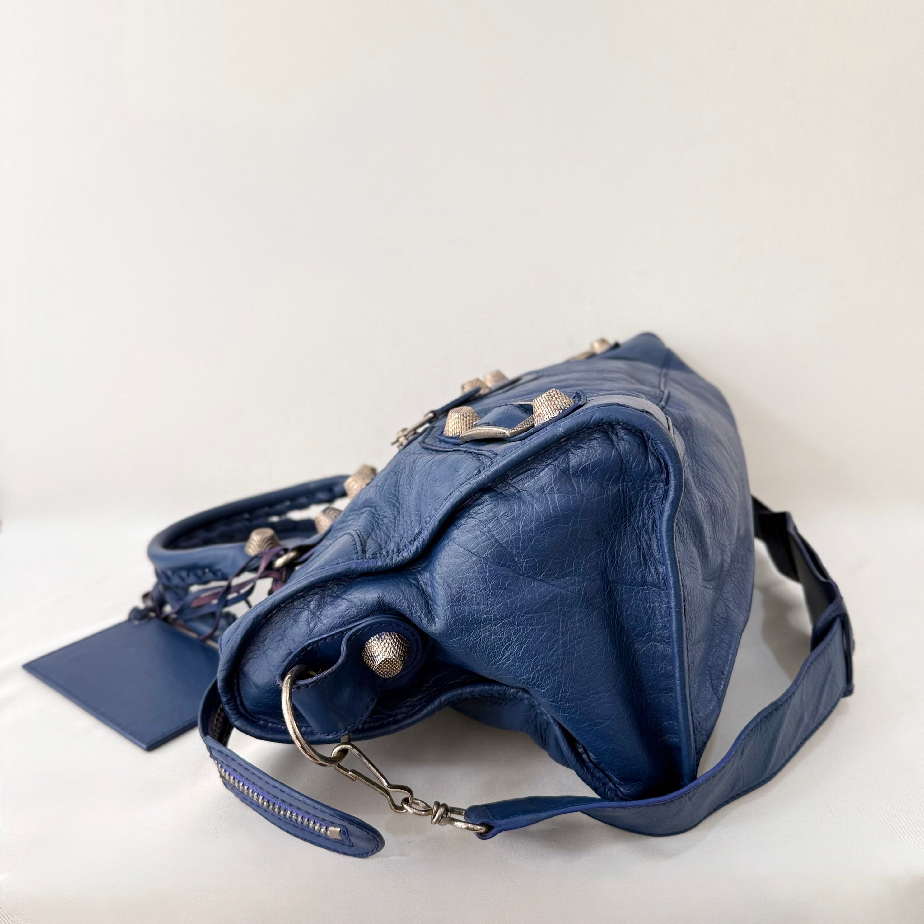 Balenciaga Bleu Lavande Lambskin Giant Part Time Shoulder Bag