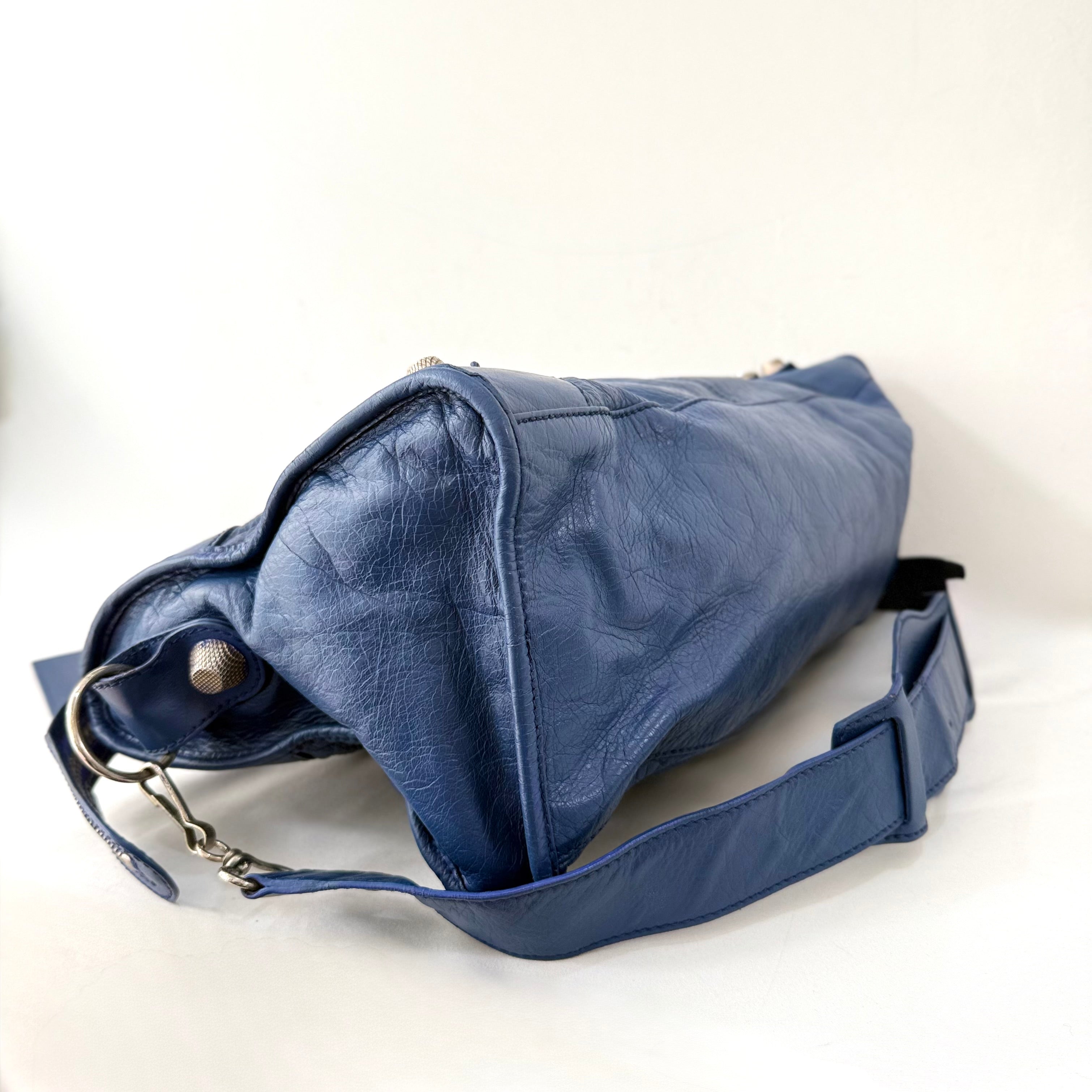 Balenciaga Bleu Lavande Lambskin Giant Part Time Shoulder Bag