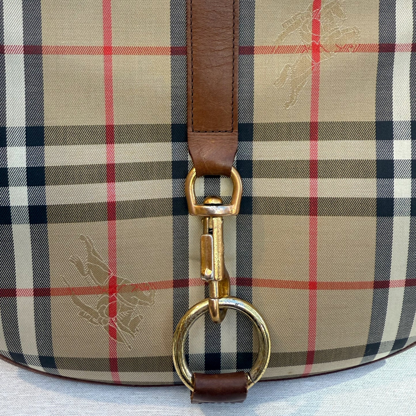 Burberry Nova Check Shoulder Bag Canvas Leather Beige Brown