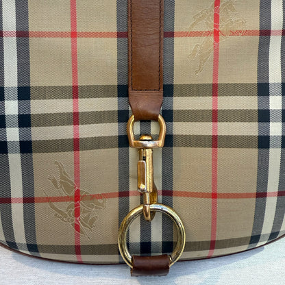 Burberry Nova Check Shoulder Bag Canvas Leather Beige Brown