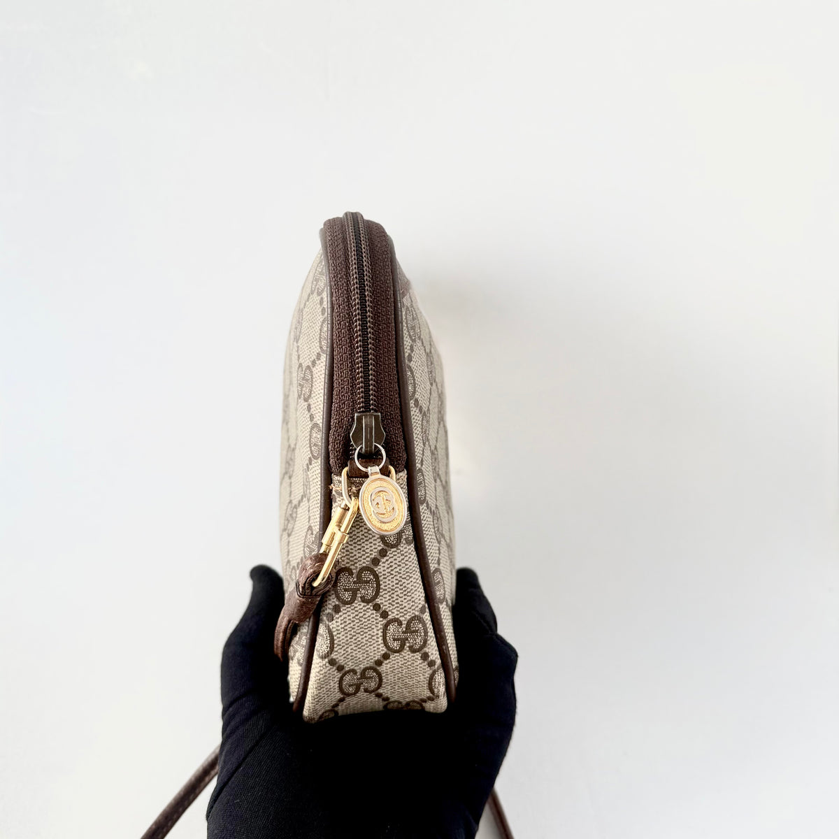 Gucci Vintage Brown GG Logo Monogram Coated Canvas