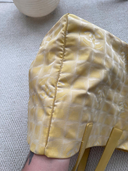 Chanel Yellow CC Monogram Tote Bag