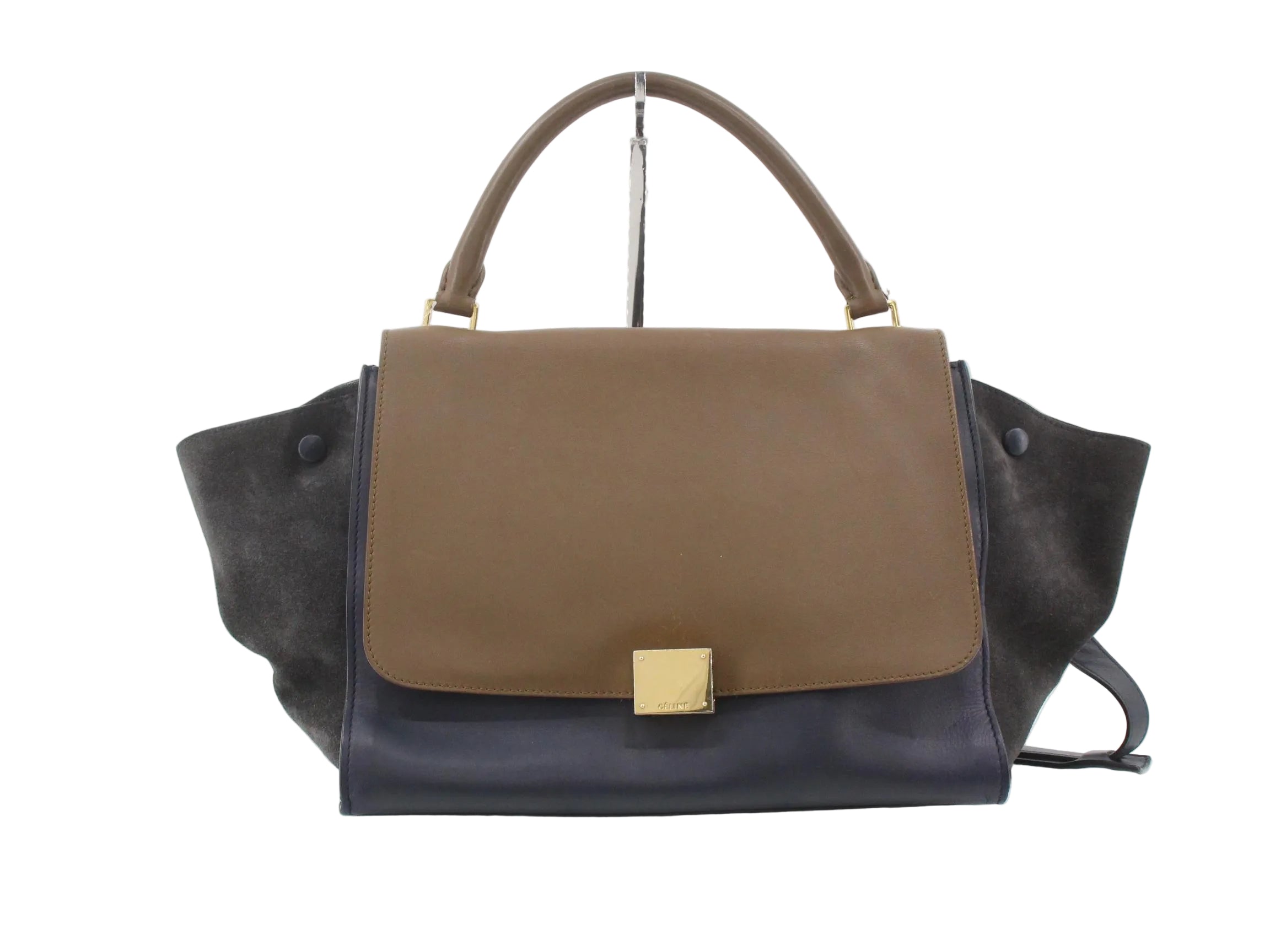 Celine Trapeze Medium 2-Way Bag, Brown/ Navy