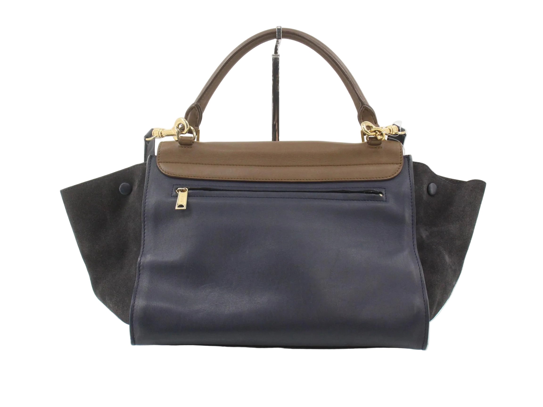 Celine Trapeze Medium 2-Way Bag, Brown/ Navy