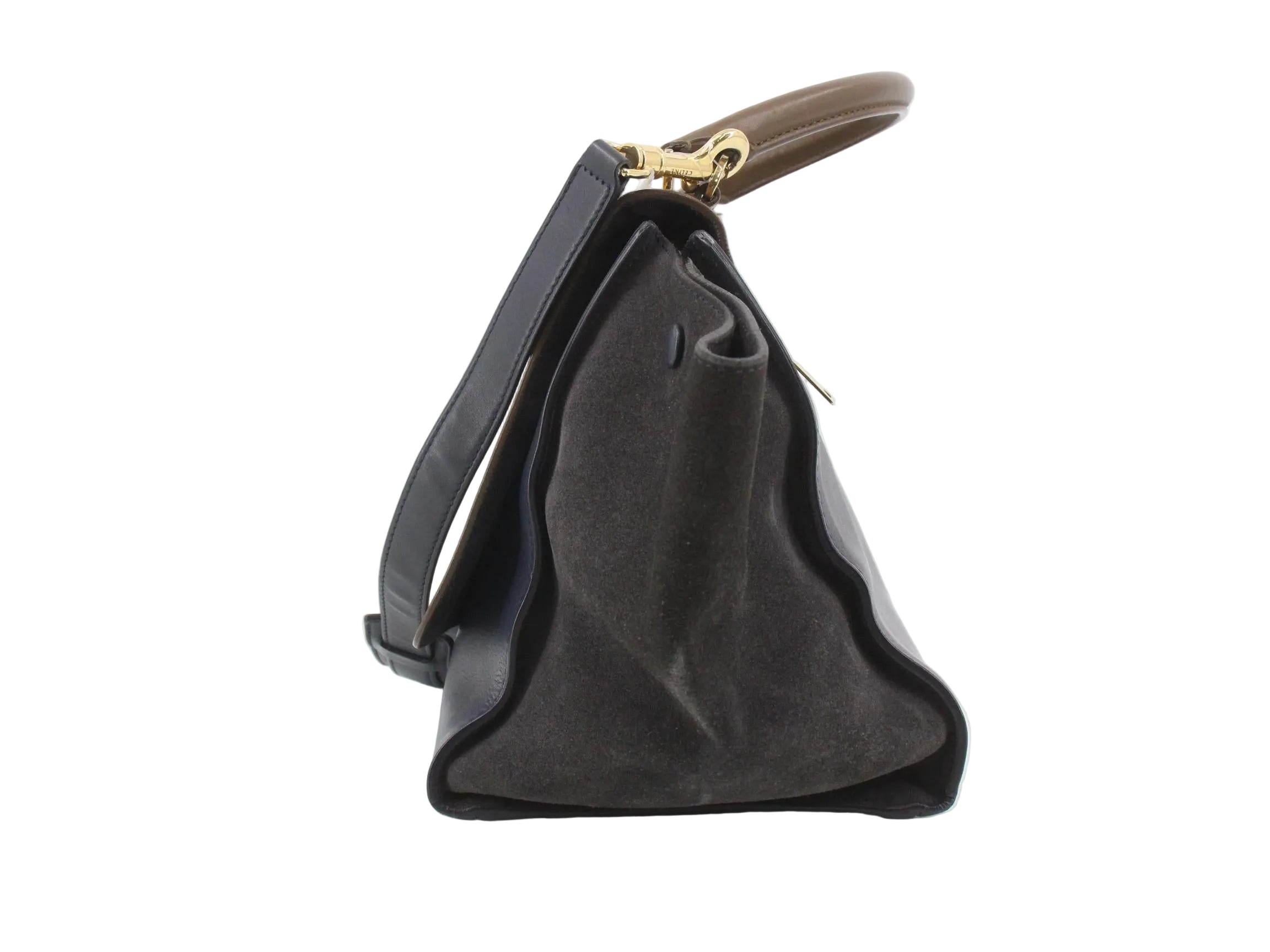 Celine Trapeze Medium 2-Way Bag, Brown/ Navy
