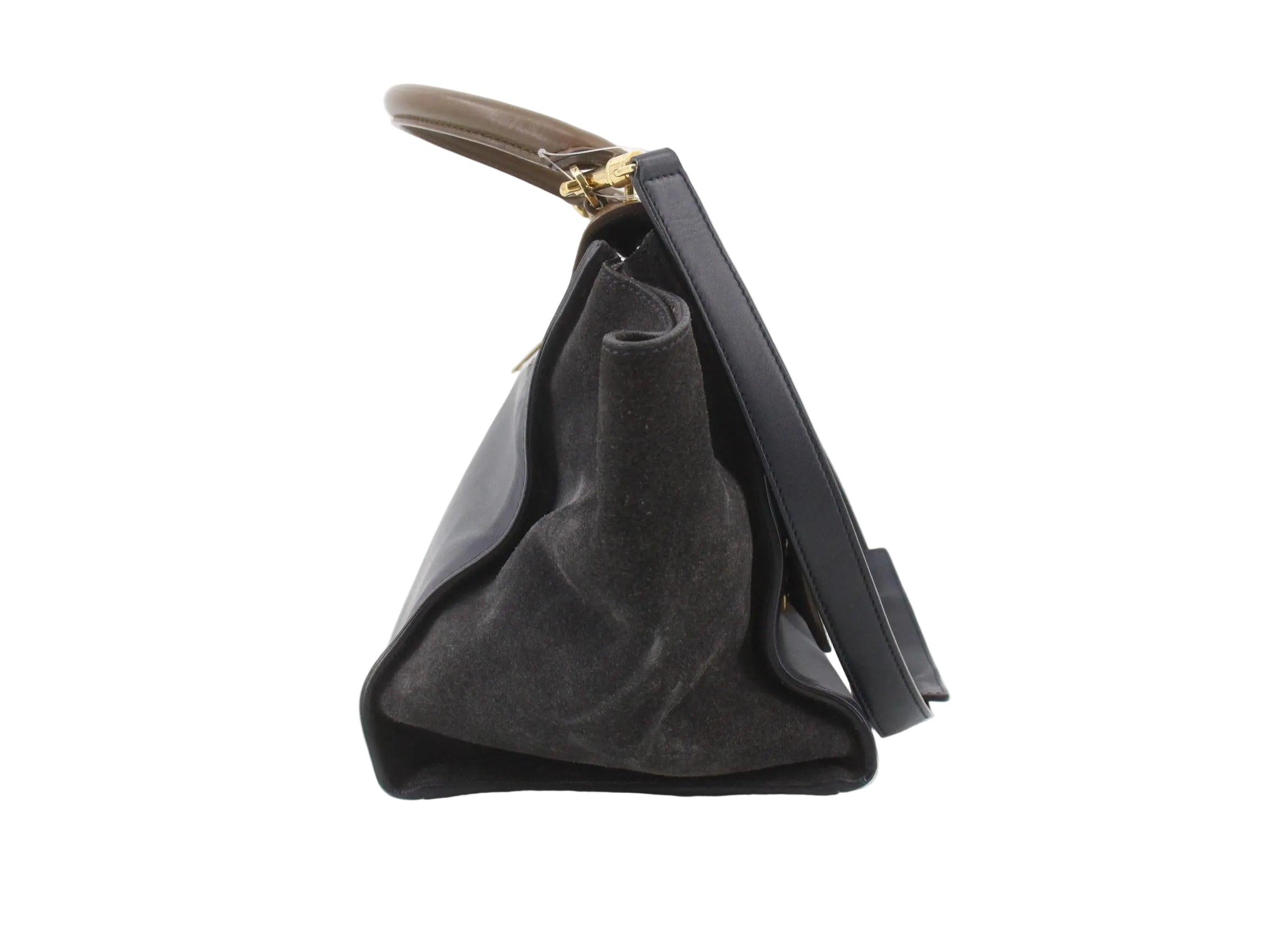 Celine Trapeze Medium 2-Way Bag, Brown/ Navy