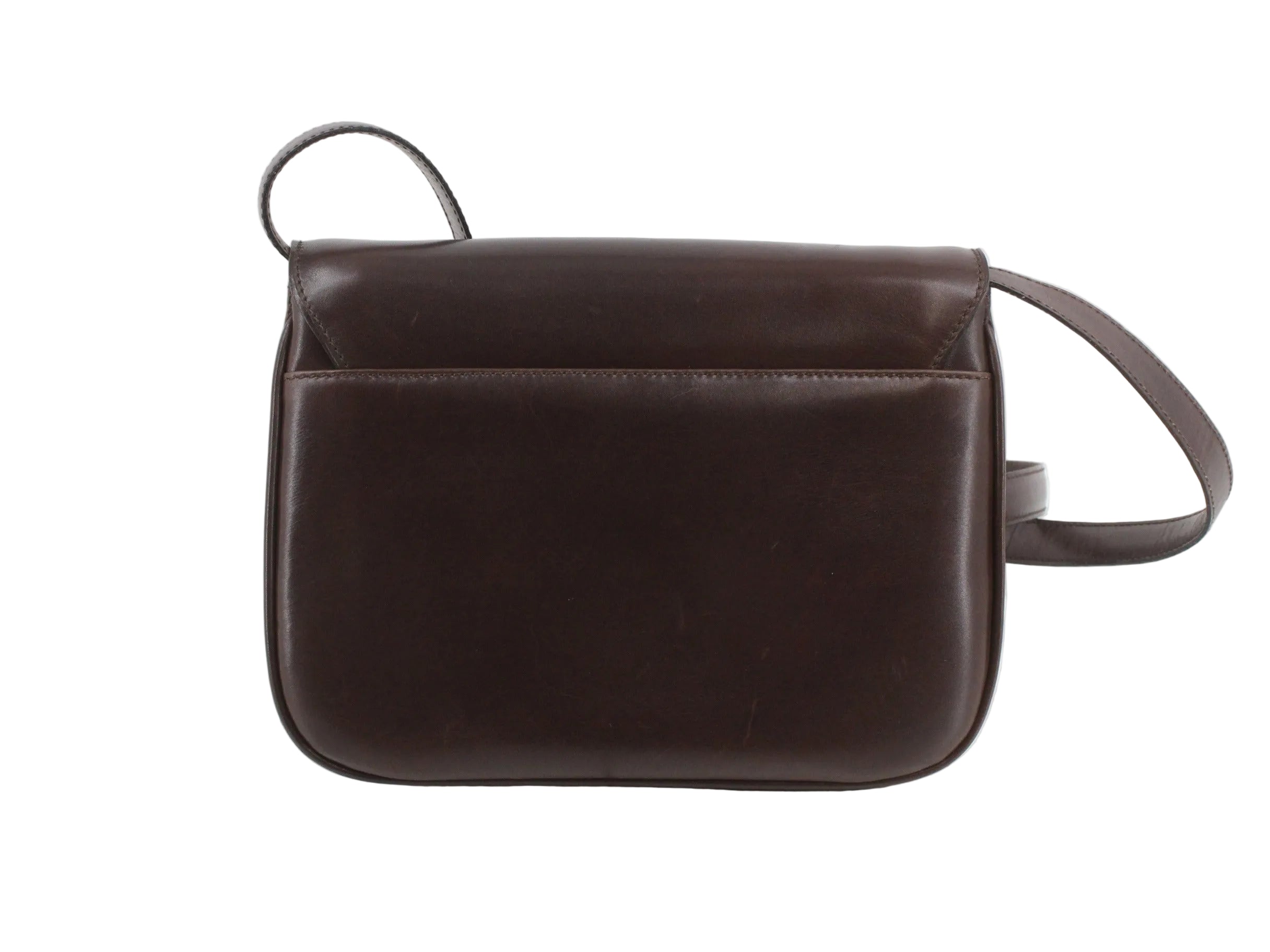Celine Vintage Paris Triomphe Dark Brown Shoulder Bag