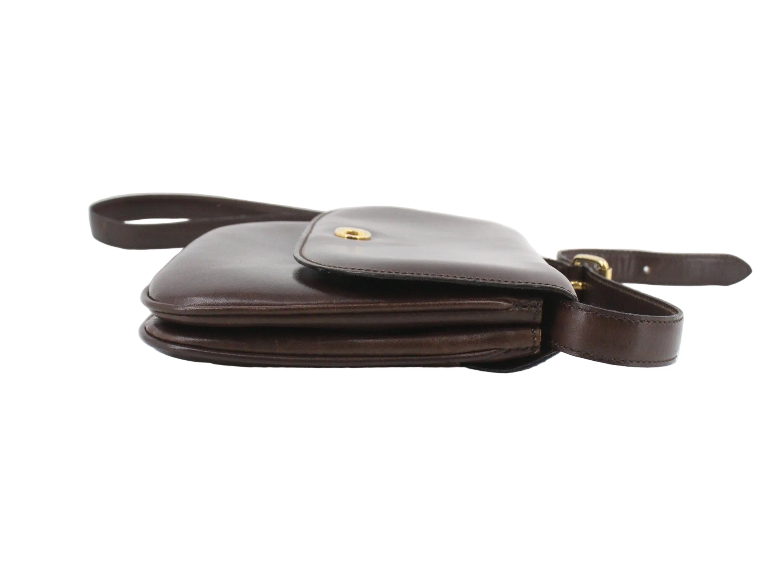 Celine Vintage Paris Triomphe Dark Brown Shoulder Bag