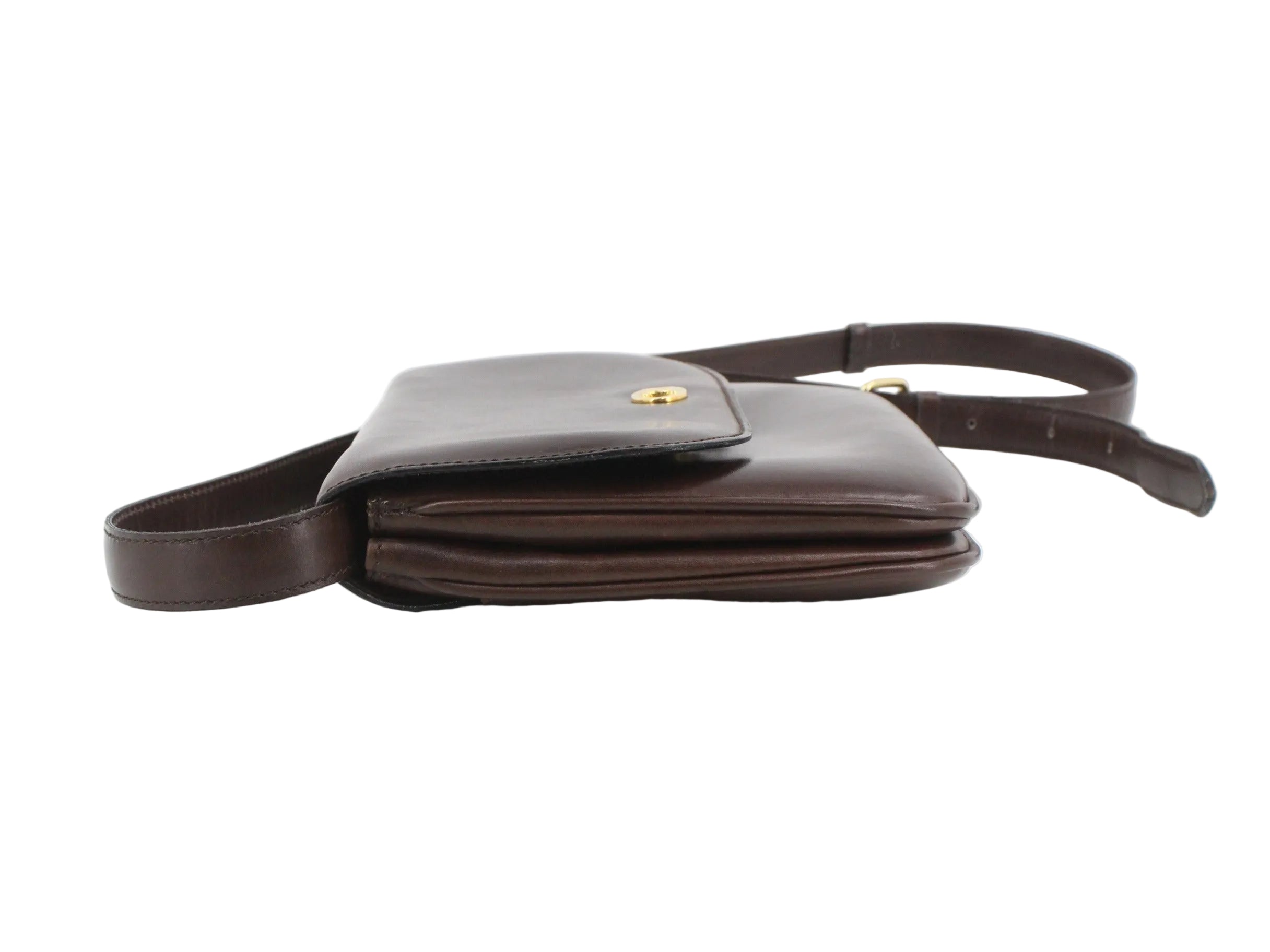 Celine Vintage Paris Triomphe Dark Brown Shoulder Bag