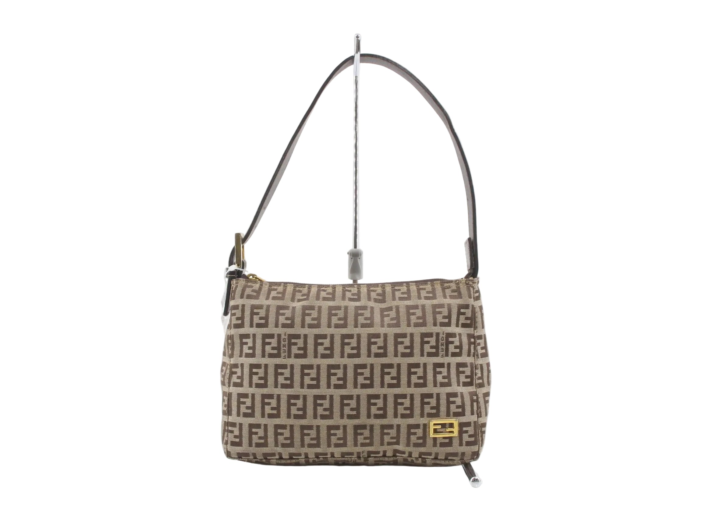 Fendi Tobacco Brown FF Baguette Pochette 