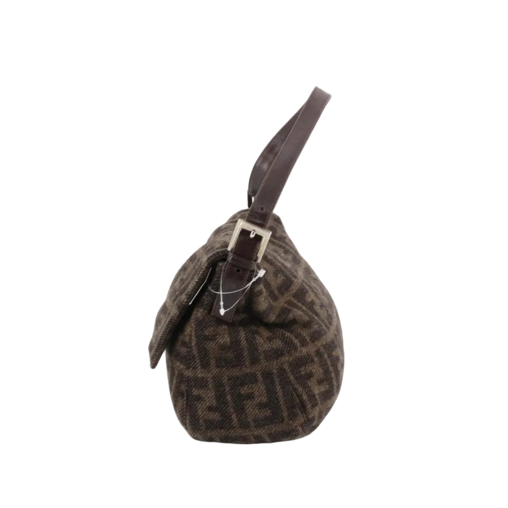 Fendi Brown Wool Zucca Print Mama Forever Bag
