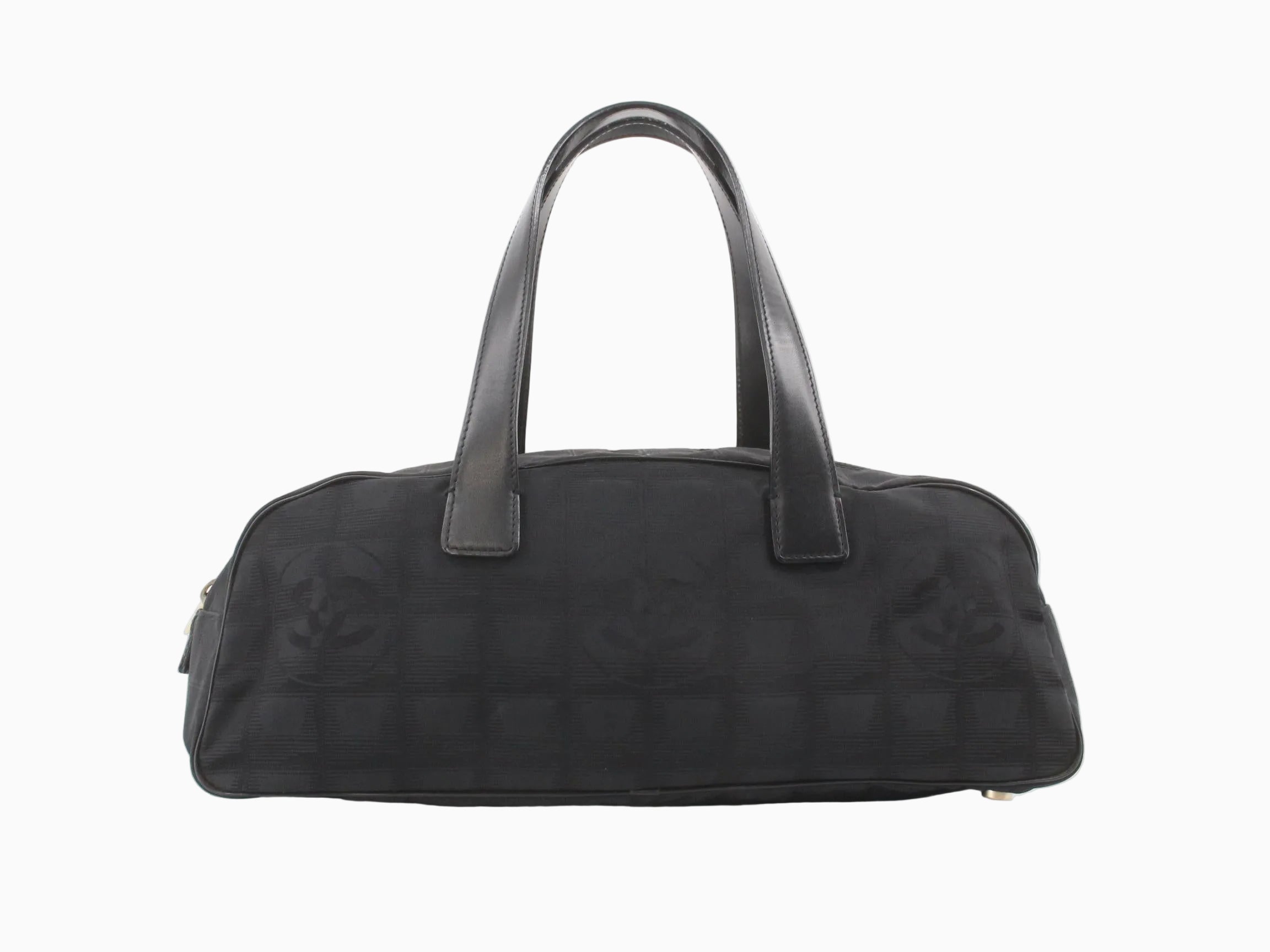 Chanel Black Nylon Canvas Bowler Bag