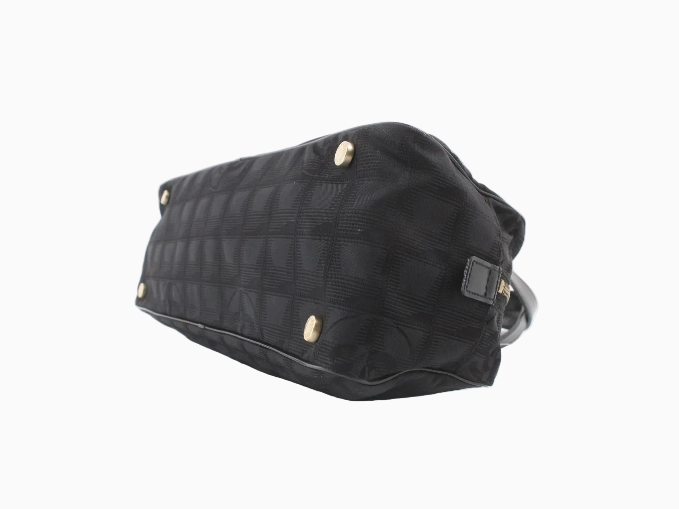 Chanel Black Nylon Canvas Bowler Bag