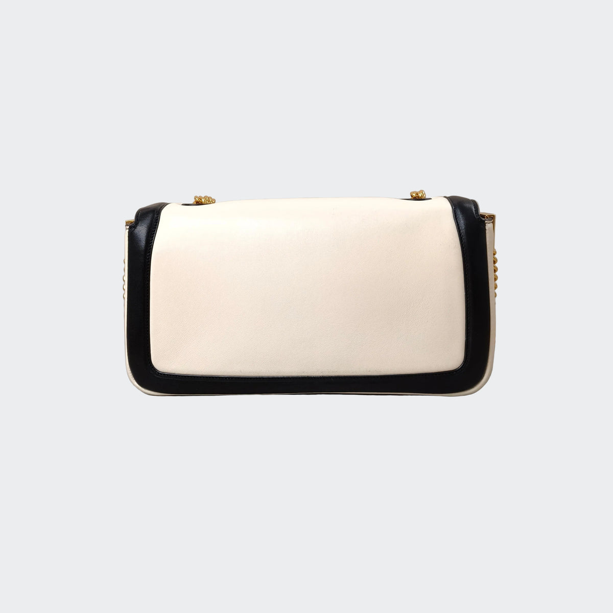 Fendi Nappa Apolo Bi-Color Chain Baguette Black and White